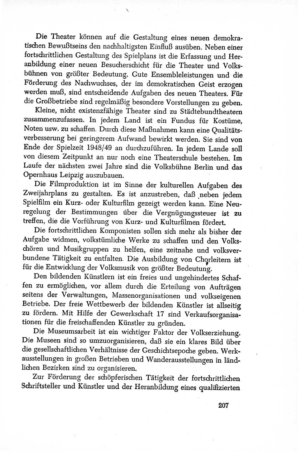 Dokumente der Sozialistischen Einheitspartei Deutschlands (SED) [Sowjetische Besatzungszone (SBZ) Deutschlands/Deutsche Demokratische Republik (DDR)] 1948-1950, Seite 207 (Dok. SED SBZ Dtl. DDR 1948-1950, S. 207)