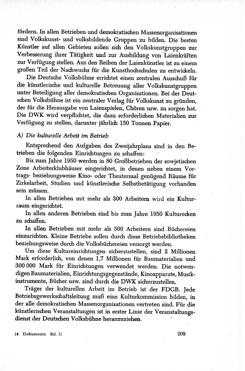 Dokumente der Sozialistischen Einheitspartei Deutschlands (SED) [Sowjetische Besatzungszone (SBZ) Deutschlands/Deutsche Demokratische Republik (DDR)] 1948-1950, Seite 209 (Dok. SED SBZ Dtl. DDR 1948-1950, S. 209)