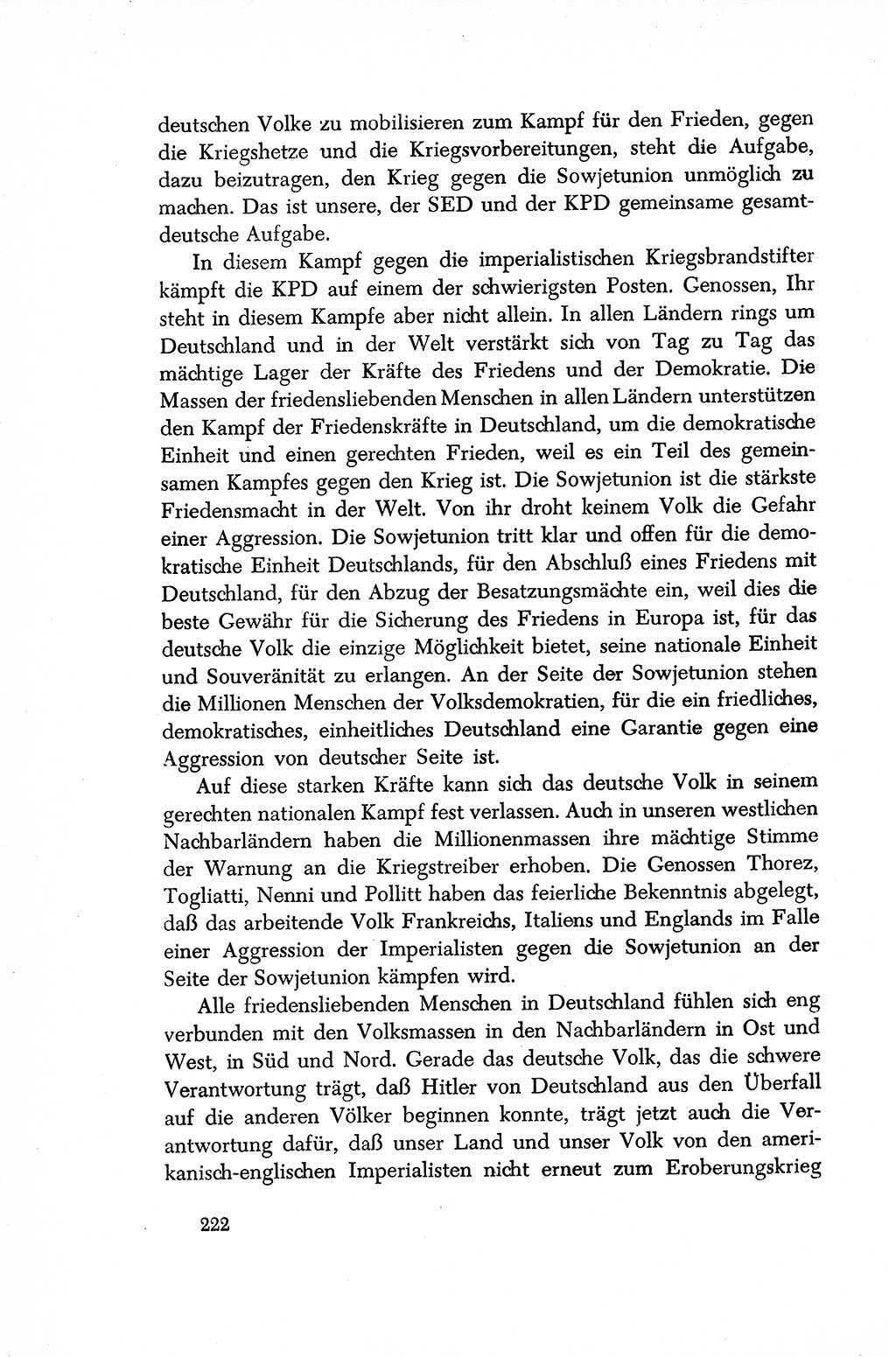 Dokumente der Sozialistischen Einheitspartei Deutschlands (SED) [Sowjetische Besatzungszone (SBZ) Deutschlands/Deutsche Demokratische Republik (DDR)] 1948-1950, Seite 222 (Dok. SED SBZ Dtl. DDR 1948-1950, S. 222)