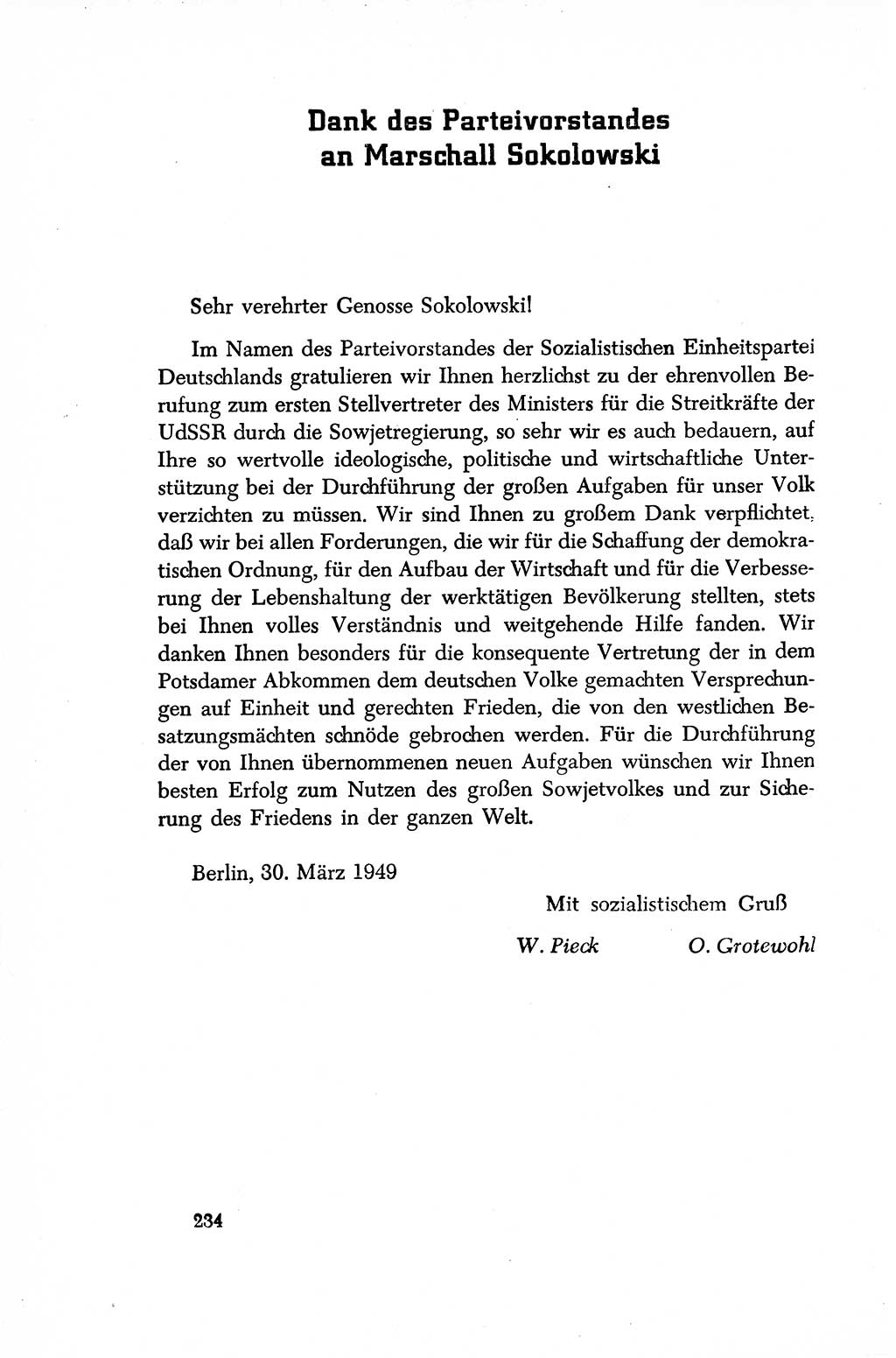 Dokumente der Sozialistischen Einheitspartei Deutschlands (SED) [Sowjetische Besatzungszone (SBZ) Deutschlands/Deutsche Demokratische Republik (DDR)] 1948-1950, Seite 234 (Dok. SED SBZ Dtl. DDR 1948-1950, S. 234)