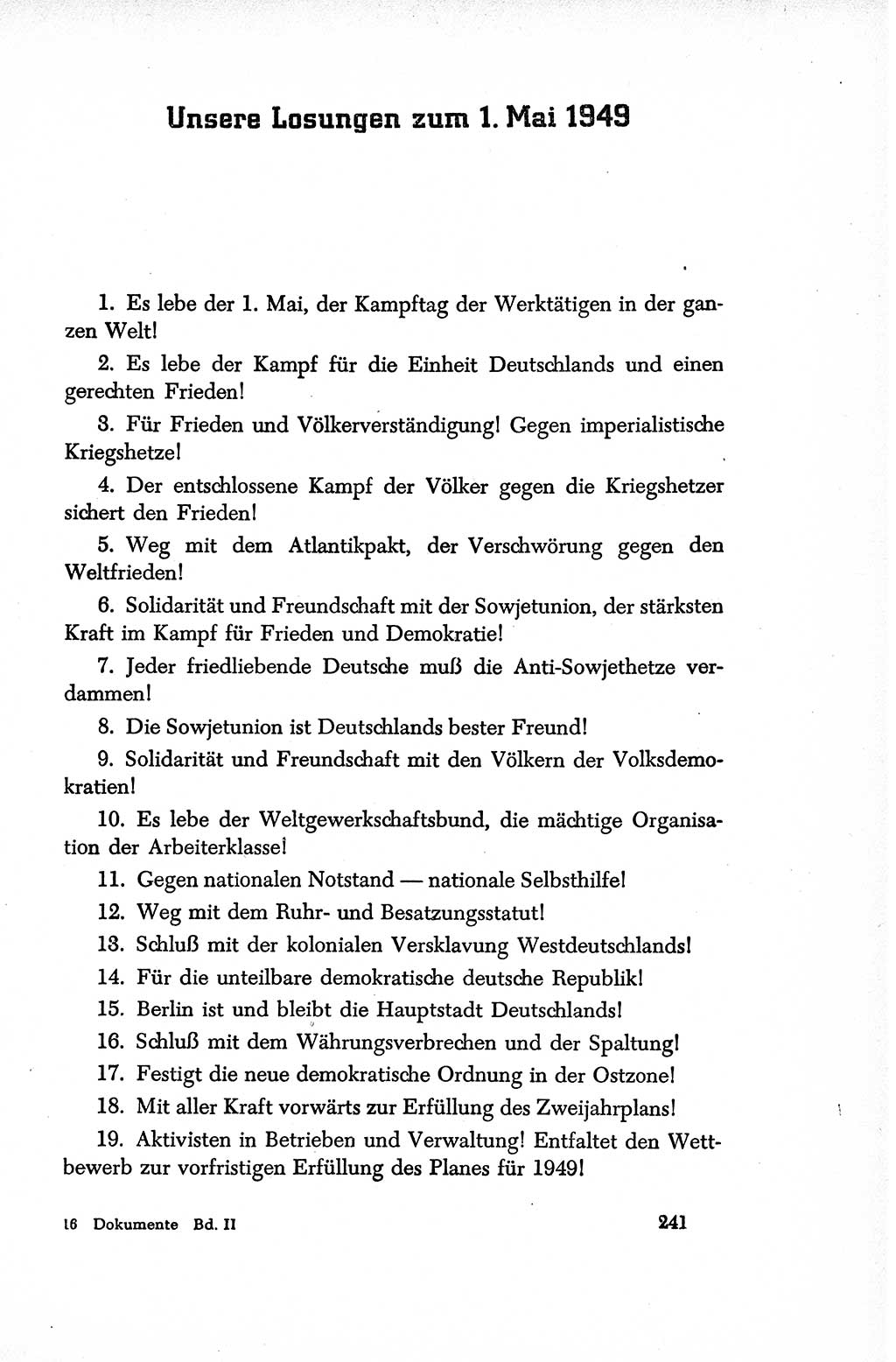 Dokumente der Sozialistischen Einheitspartei Deutschlands (SED) [Sowjetische Besatzungszone (SBZ) Deutschlands/Deutsche Demokratische Republik (DDR)] 1948-1950, Seite 241 (Dok. SED SBZ Dtl. DDR 1948-1950, S. 241)