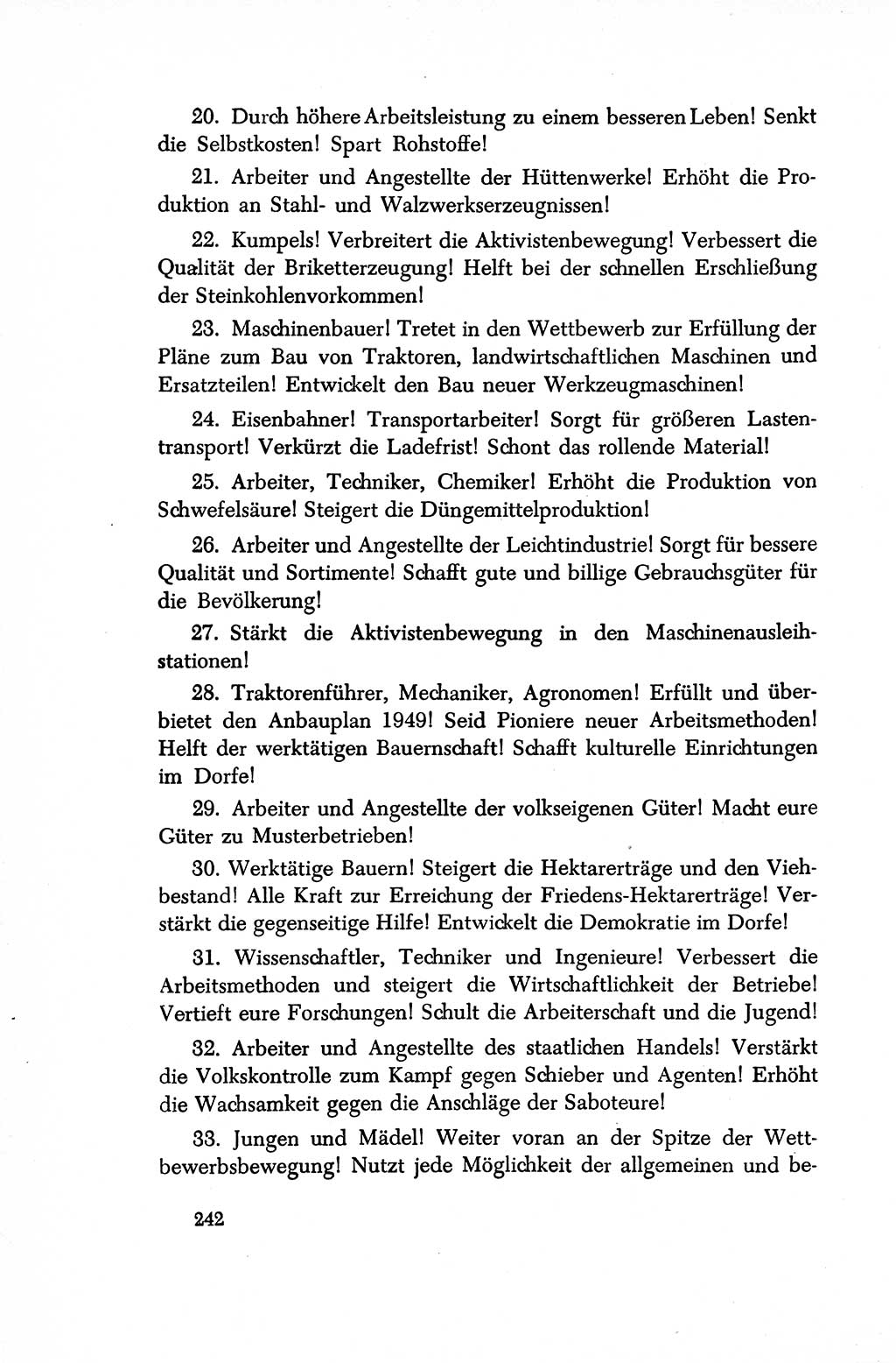 Dokumente der Sozialistischen Einheitspartei Deutschlands (SED) [Sowjetische Besatzungszone (SBZ) Deutschlands/Deutsche Demokratische Republik (DDR)] 1948-1950, Seite 242 (Dok. SED SBZ Dtl. DDR 1948-1950, S. 242)