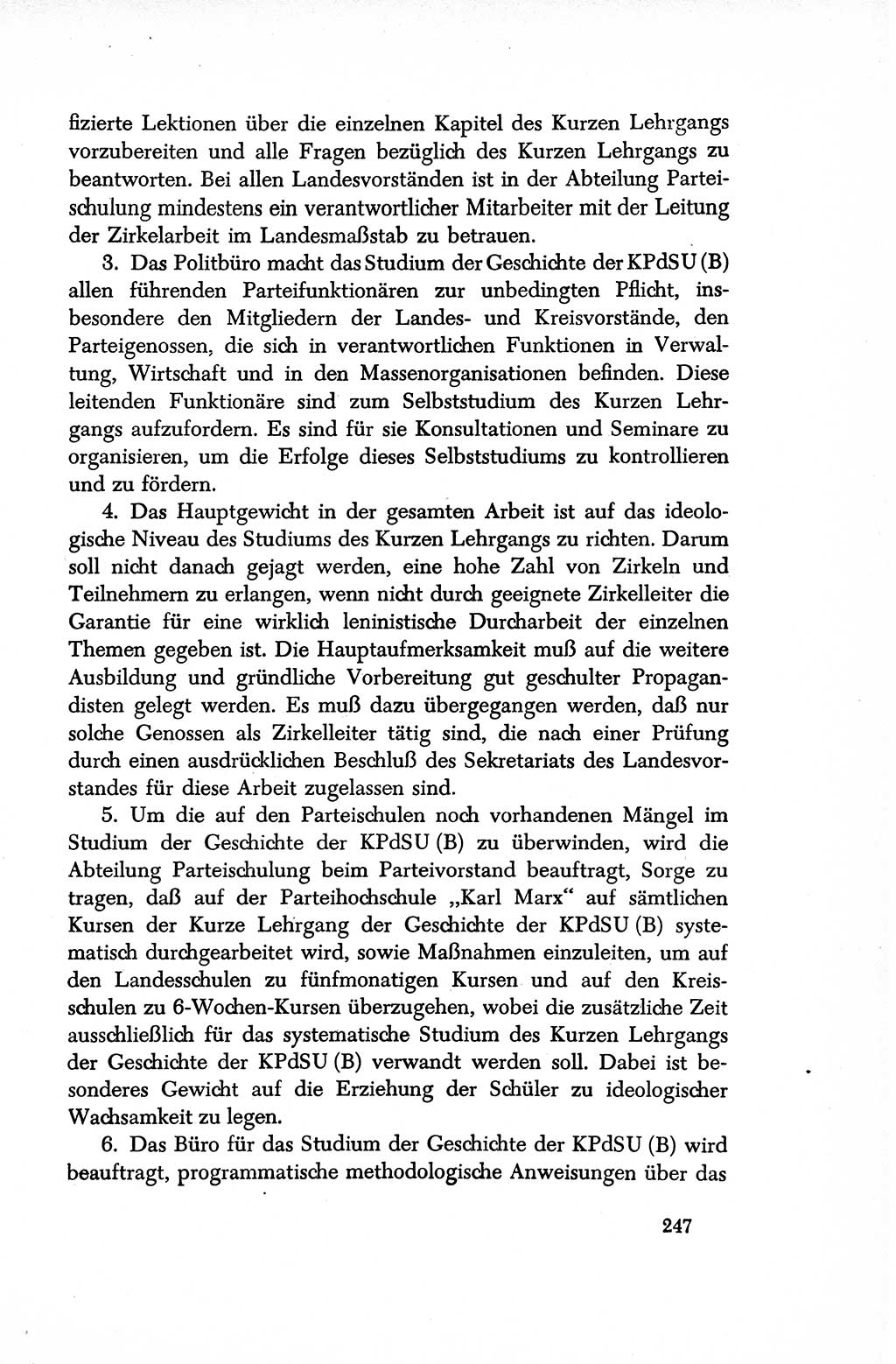 Dokumente der Sozialistischen Einheitspartei Deutschlands (SED) [Sowjetische Besatzungszone (SBZ) Deutschlands/Deutsche Demokratische Republik (DDR)] 1948-1950, Seite 247 (Dok. SED SBZ Dtl. DDR 1948-1950, S. 247)