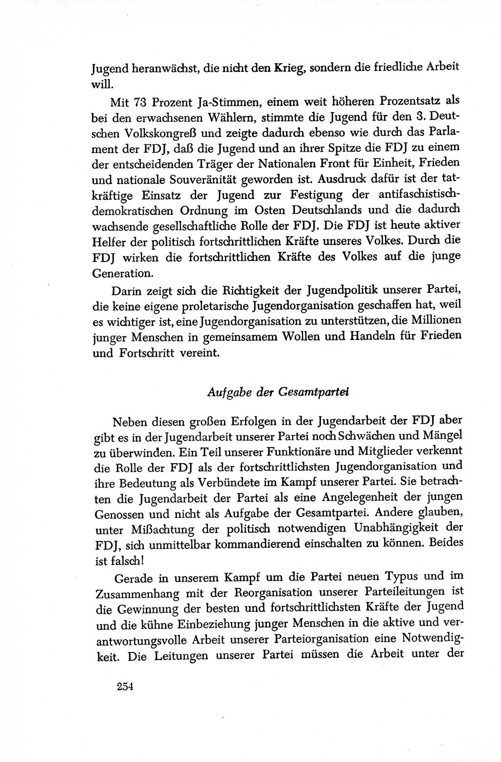 Dokumente der Sozialistischen Einheitspartei Deutschlands (SED) [Sowjetische Besatzungszone (SBZ) Deutschlands/Deutsche Demokratische Republik (DDR)] 1948-1950, Seite 254 (Dok. SED SBZ Dtl. DDR 1948-1950, S. 254)