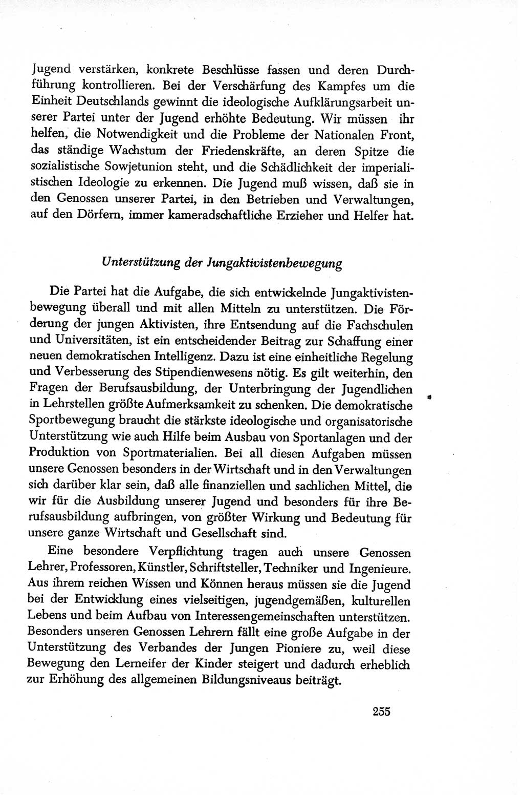 Dokumente der Sozialistischen Einheitspartei Deutschlands (SED) [Sowjetische Besatzungszone (SBZ) Deutschlands/Deutsche Demokratische Republik (DDR)] 1948-1950, Seite 255 (Dok. SED SBZ Dtl. DDR 1948-1950, S. 255)