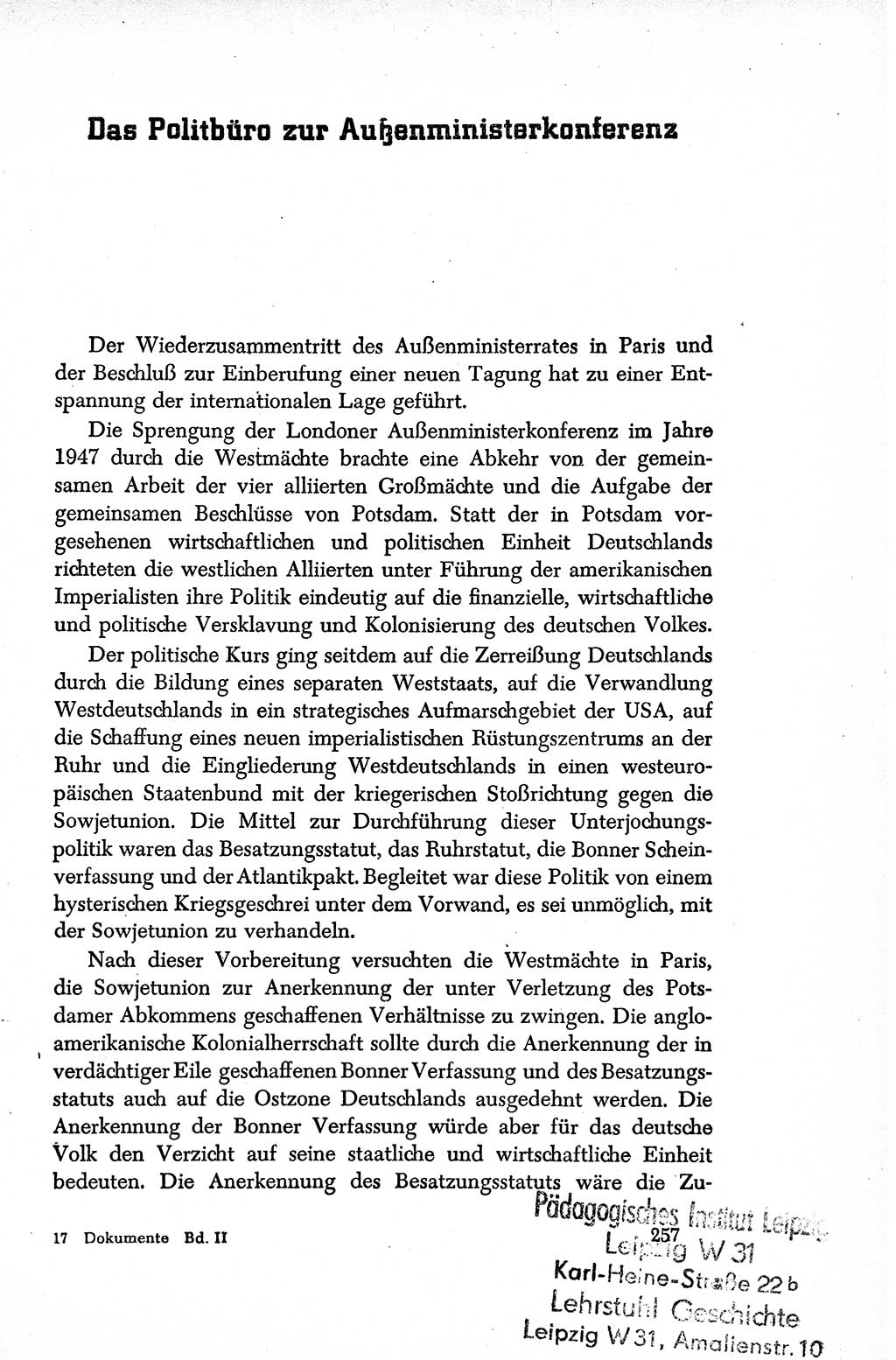 Dokumente der Sozialistischen Einheitspartei Deutschlands (SED) [Sowjetische Besatzungszone (SBZ) Deutschlands/Deutsche Demokratische Republik (DDR)] 1948-1950, Seite 257 (Dok. SED SBZ Dtl. DDR 1948-1950, S. 257)