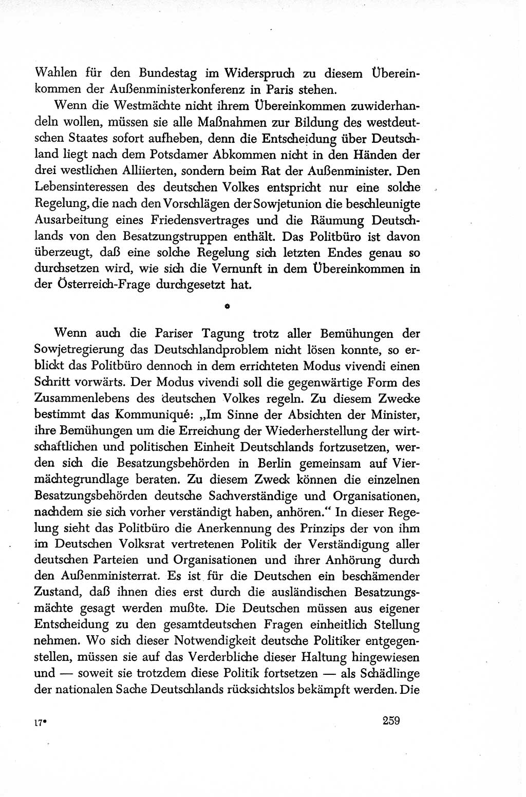 Dokumente der Sozialistischen Einheitspartei Deutschlands (SED) [Sowjetische Besatzungszone (SBZ) Deutschlands/Deutsche Demokratische Republik (DDR)] 1948-1950, Seite 259 (Dok. SED SBZ Dtl. DDR 1948-1950, S. 259)