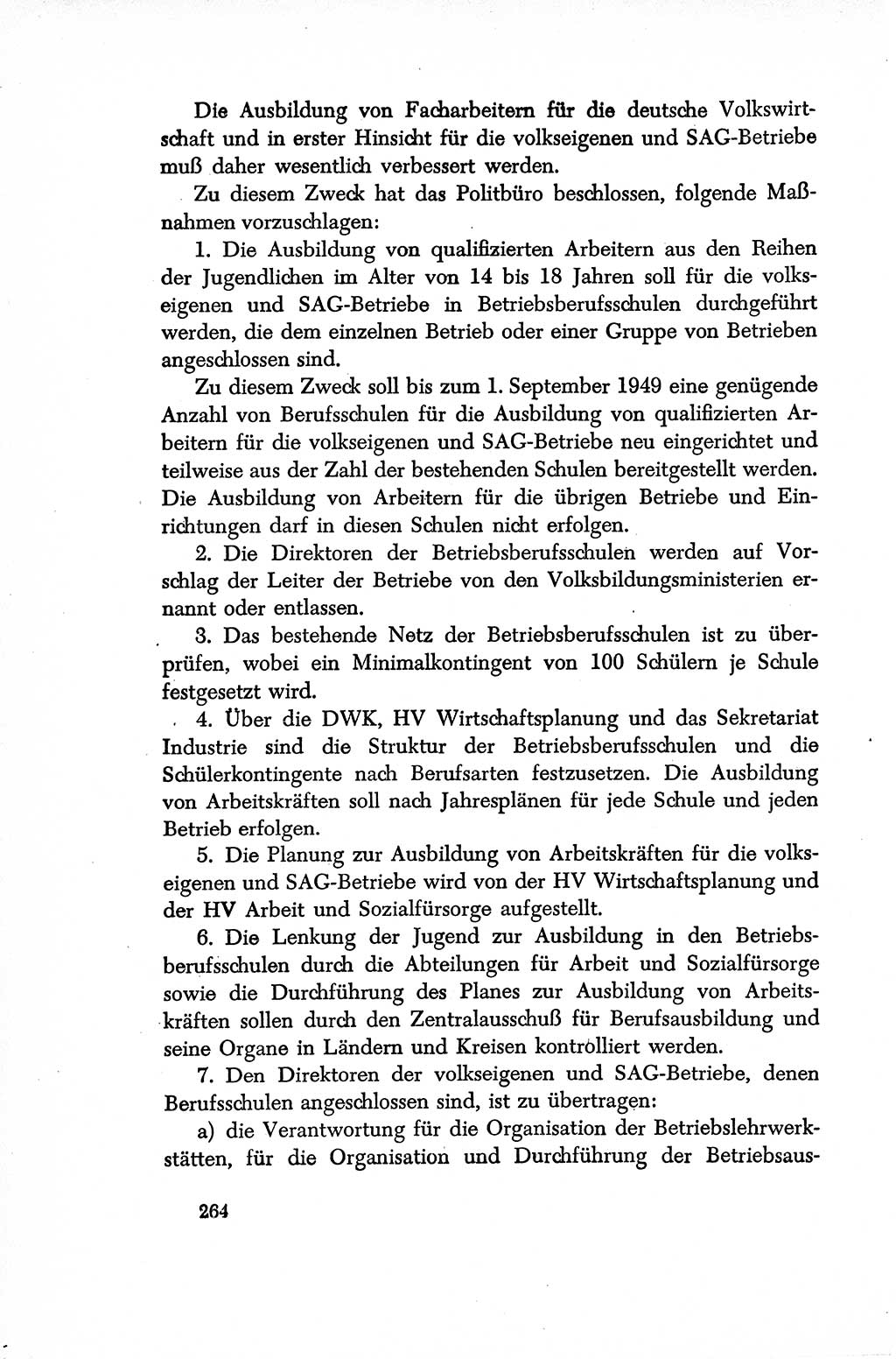 Dokumente der Sozialistischen Einheitspartei Deutschlands (SED) [Sowjetische Besatzungszone (SBZ) Deutschlands/Deutsche Demokratische Republik (DDR)] 1948-1950, Seite 264 (Dok. SED SBZ Dtl. DDR 1948-1950, S. 264)