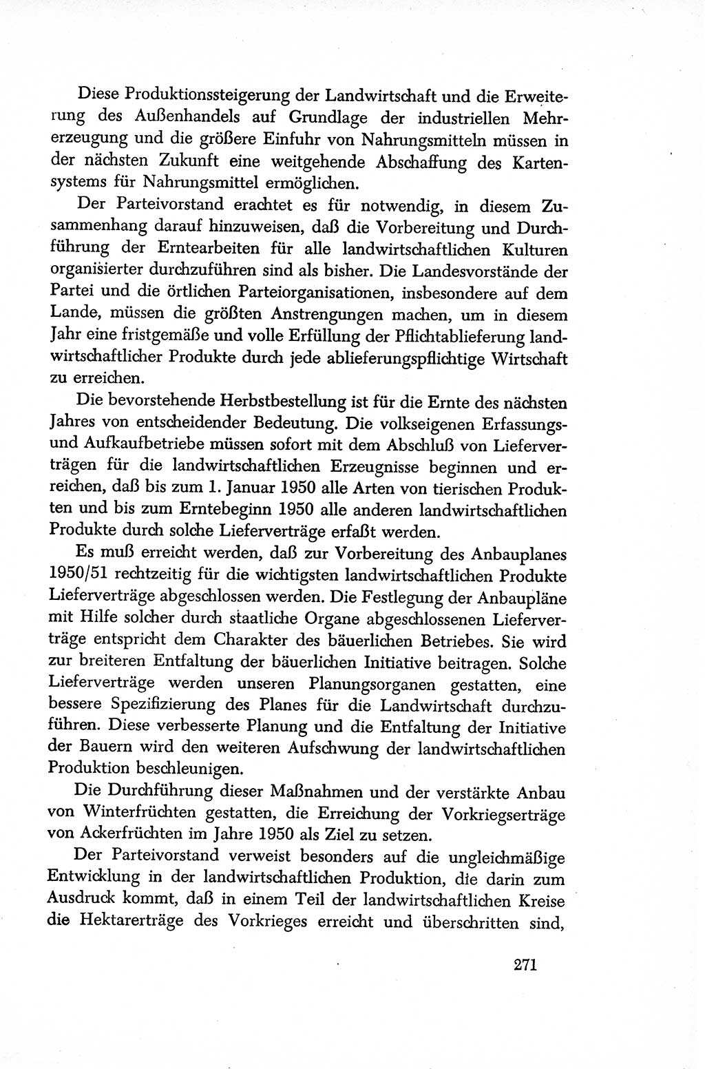 Dokumente der Sozialistischen Einheitspartei Deutschlands (SED) [Sowjetische Besatzungszone (SBZ) Deutschlands/Deutsche Demokratische Republik (DDR)] 1948-1950, Seite 271 (Dok. SED SBZ Dtl. DDR 1948-1950, S. 271)