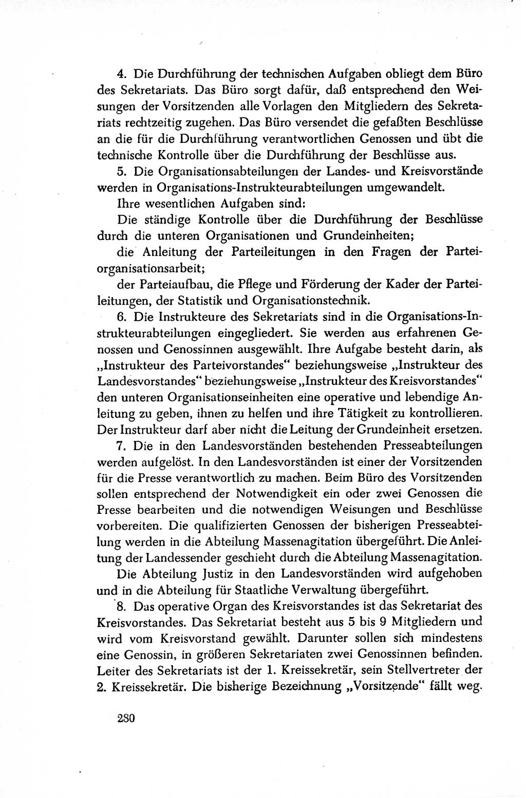 Dokumente der Sozialistischen Einheitspartei Deutschlands (SED) [Sowjetische Besatzungszone (SBZ) Deutschlands/Deutsche Demokratische Republik (DDR)] 1948-1950, Seite 280 (Dok. SED SBZ Dtl. DDR 1948-1950, S. 280)