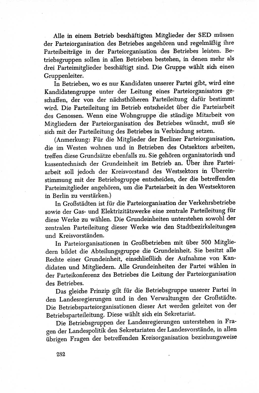 Dokumente der Sozialistischen Einheitspartei Deutschlands (SED) [Sowjetische Besatzungszone (SBZ) Deutschlands/Deutsche Demokratische Republik (DDR)] 1948-1950, Seite 282 (Dok. SED SBZ Dtl. DDR 1948-1950, S. 282)