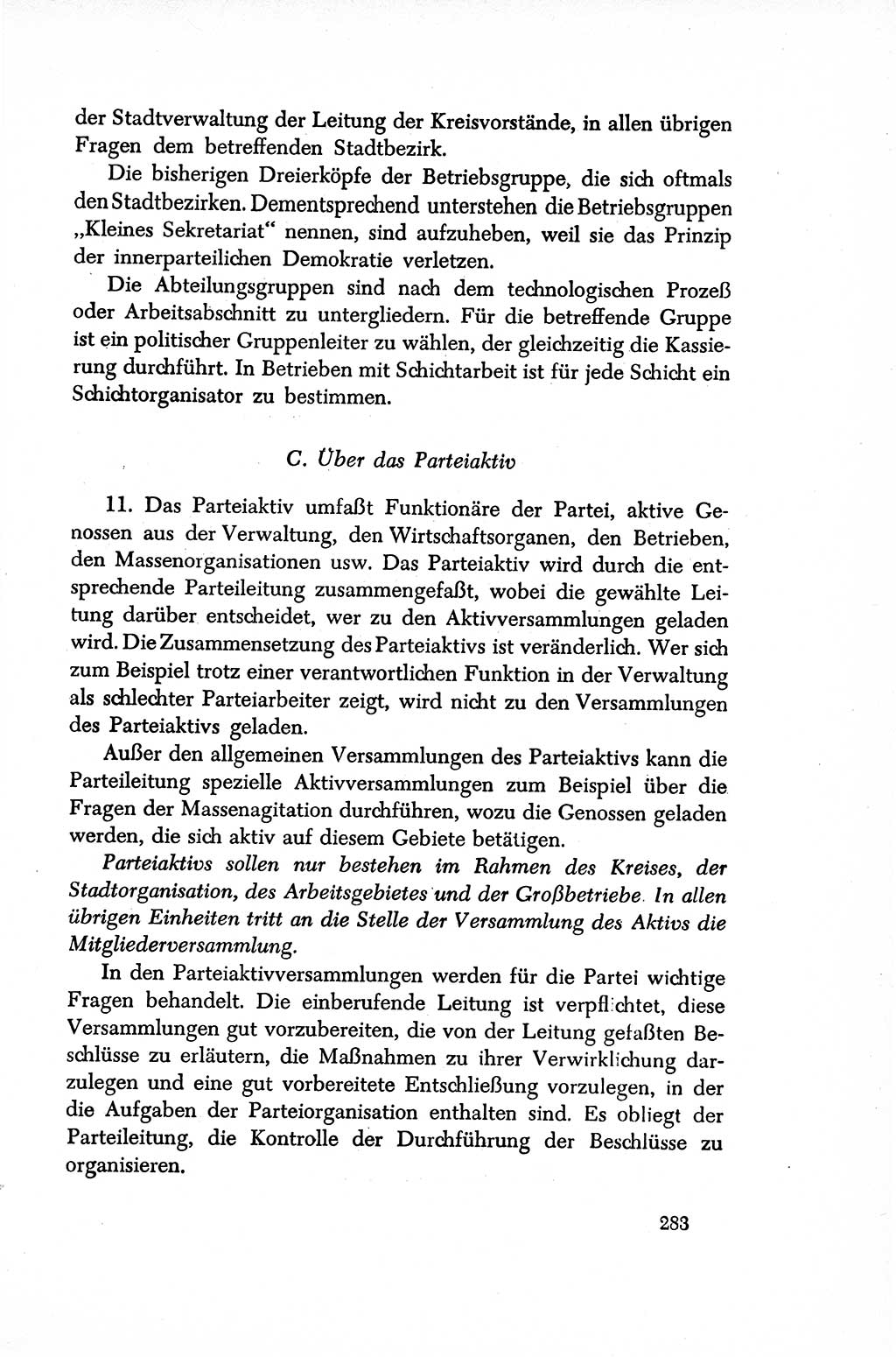 Dokumente der Sozialistischen Einheitspartei Deutschlands (SED) [Sowjetische Besatzungszone (SBZ) Deutschlands/Deutsche Demokratische Republik (DDR)] 1948-1950, Seite 283 (Dok. SED SBZ Dtl. DDR 1948-1950, S. 283)