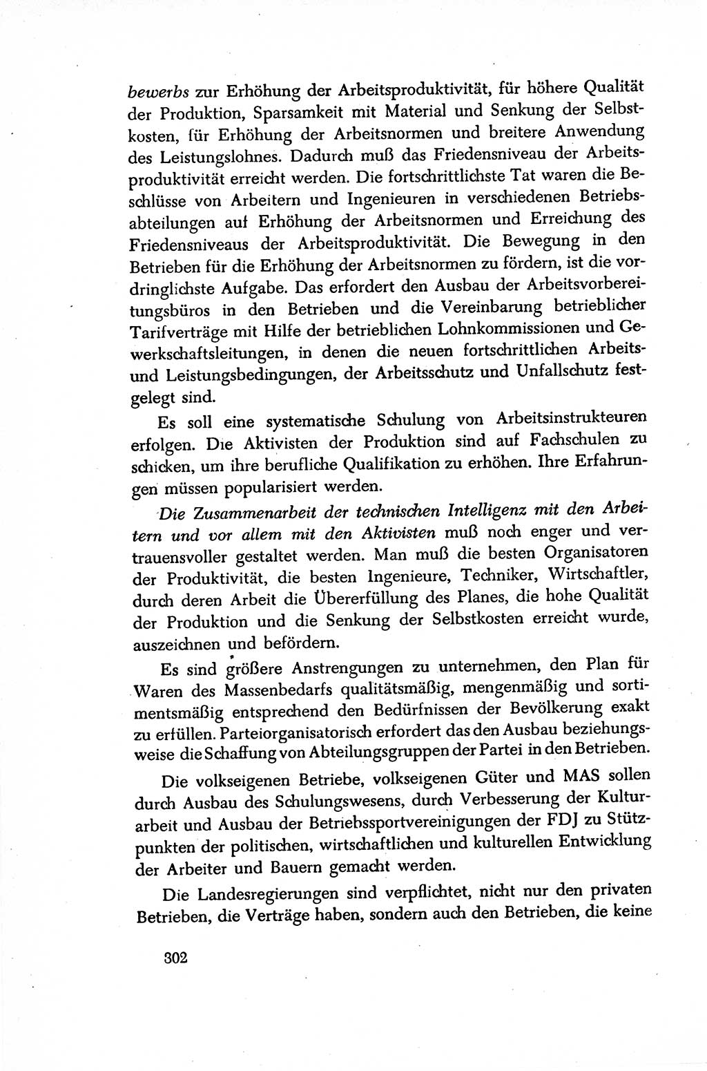 Dokumente der Sozialistischen Einheitspartei Deutschlands (SED) [Sowjetische Besatzungszone (SBZ) Deutschlands/Deutsche Demokratische Republik (DDR)] 1948-1950, Seite 302 (Dok. SED SBZ Dtl. DDR 1948-1950, S. 302)