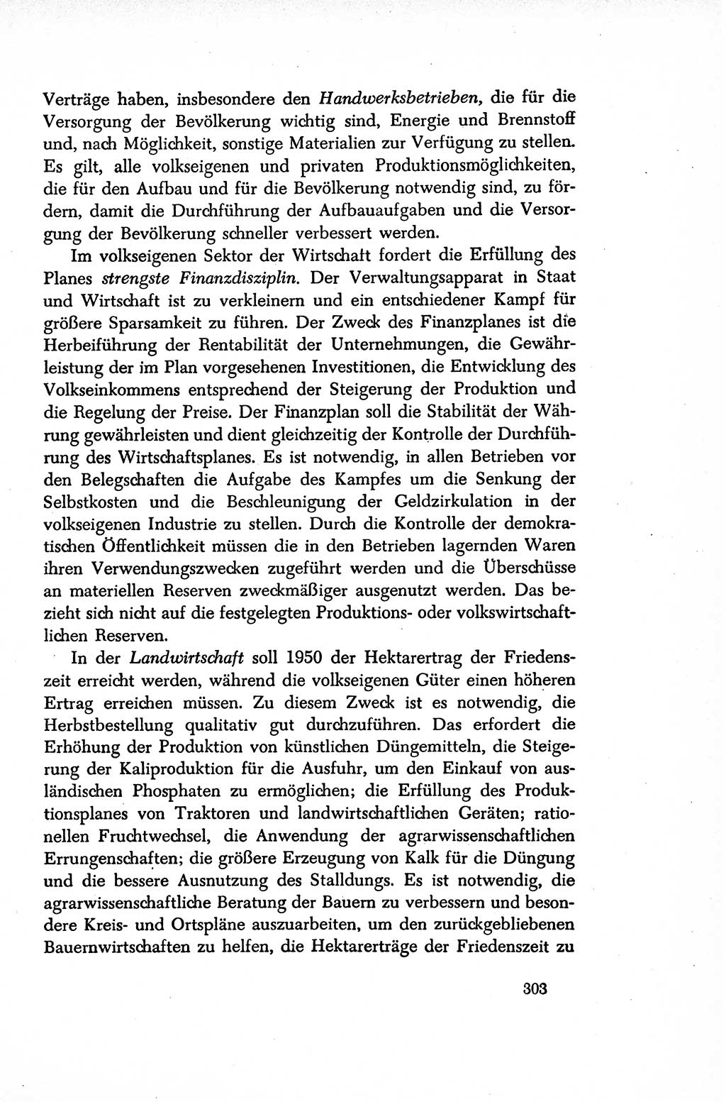Dokumente der Sozialistischen Einheitspartei Deutschlands (SED) [Sowjetische Besatzungszone (SBZ) Deutschlands/Deutsche Demokratische Republik (DDR)] 1948-1950, Seite 303 (Dok. SED SBZ Dtl. DDR 1948-1950, S. 303)