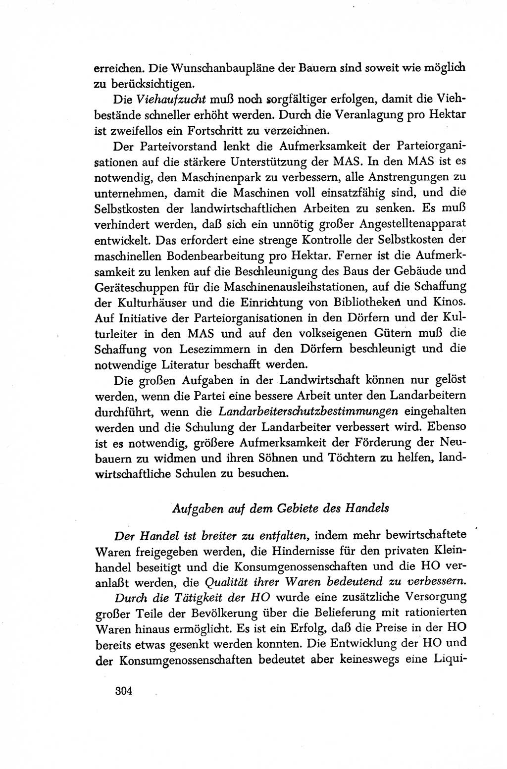 Dokumente der Sozialistischen Einheitspartei Deutschlands (SED) [Sowjetische Besatzungszone (SBZ) Deutschlands/Deutsche Demokratische Republik (DDR)] 1948-1950, Seite 304 (Dok. SED SBZ Dtl. DDR 1948-1950, S. 304)