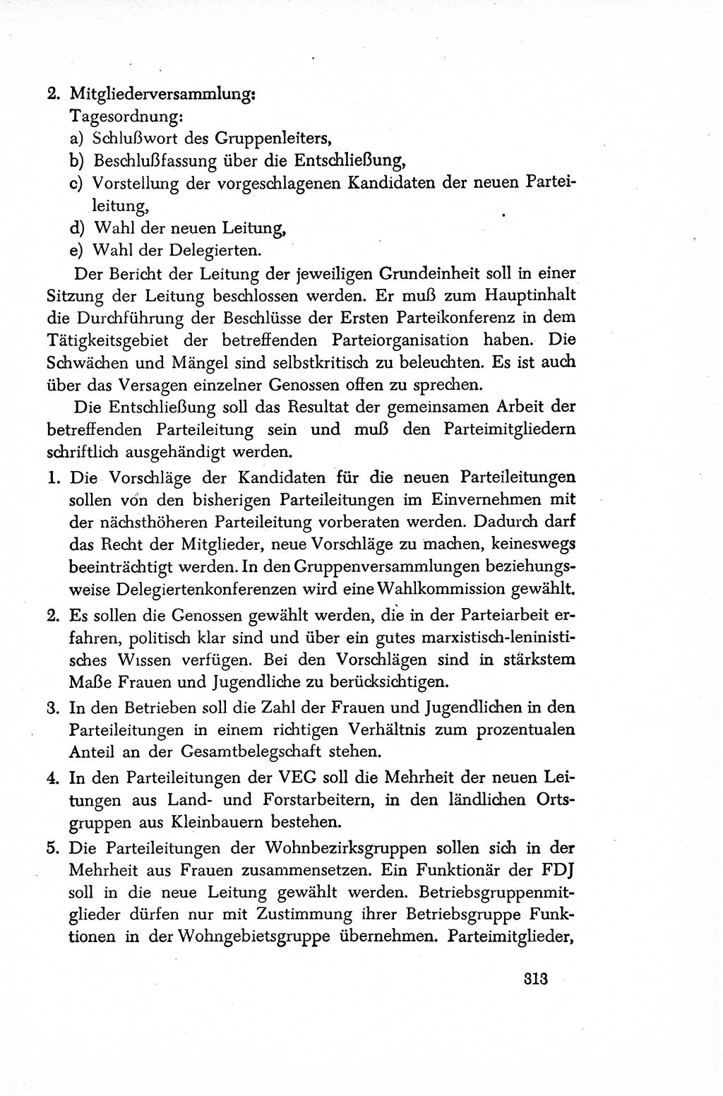 Dokumente der Sozialistischen Einheitspartei Deutschlands (SED) [Sowjetische Besatzungszone (SBZ) Deutschlands/Deutsche Demokratische Republik (DDR)] 1948-1950, Seite 313 (Dok. SED SBZ Dtl. DDR 1948-1950, S. 313)