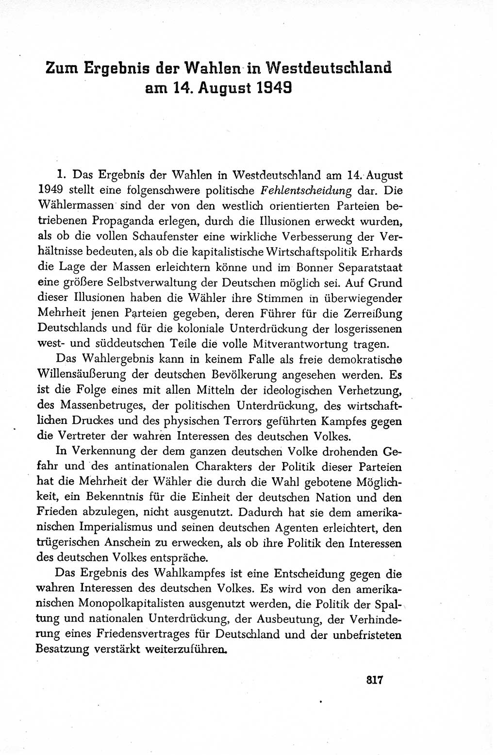 Dokumente der Sozialistischen Einheitspartei Deutschlands (SED) [Sowjetische Besatzungszone (SBZ) Deutschlands/Deutsche Demokratische Republik (DDR)] 1948-1950, Seite 317 (Dok. SED SBZ Dtl. DDR 1948-1950, S. 317)
