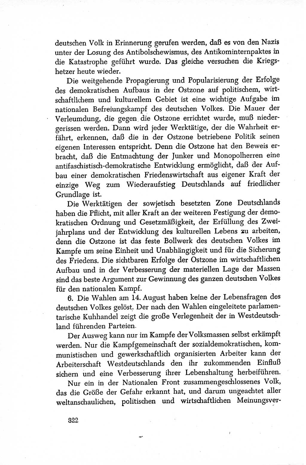 Dokumente der Sozialistischen Einheitspartei Deutschlands (SED) [Sowjetische Besatzungszone (SBZ) Deutschlands/Deutsche Demokratische Republik (DDR)] 1948-1950, Seite 322 (Dok. SED SBZ Dtl. DDR 1948-1950, S. 322)