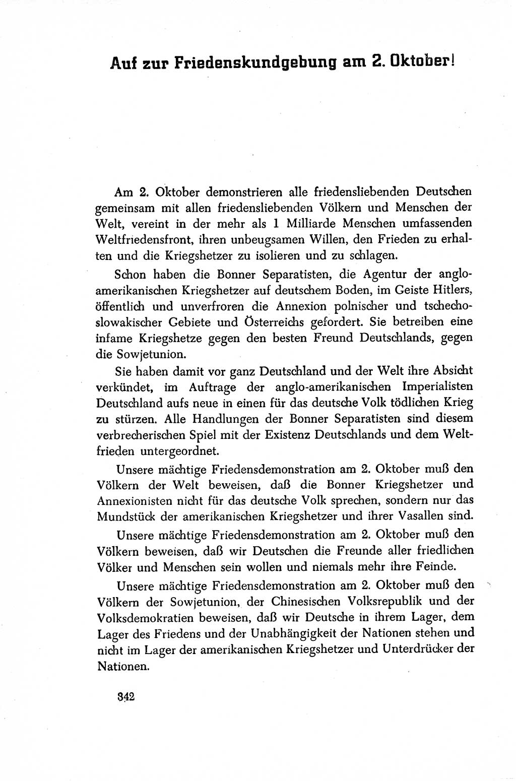 Dokumente der Sozialistischen Einheitspartei Deutschlands (SED) [Sowjetische Besatzungszone (SBZ) Deutschlands/Deutsche Demokratische Republik (DDR)] 1948-1950, Seite 342 (Dok. SED SBZ Dtl. DDR 1948-1950, S. 342)
