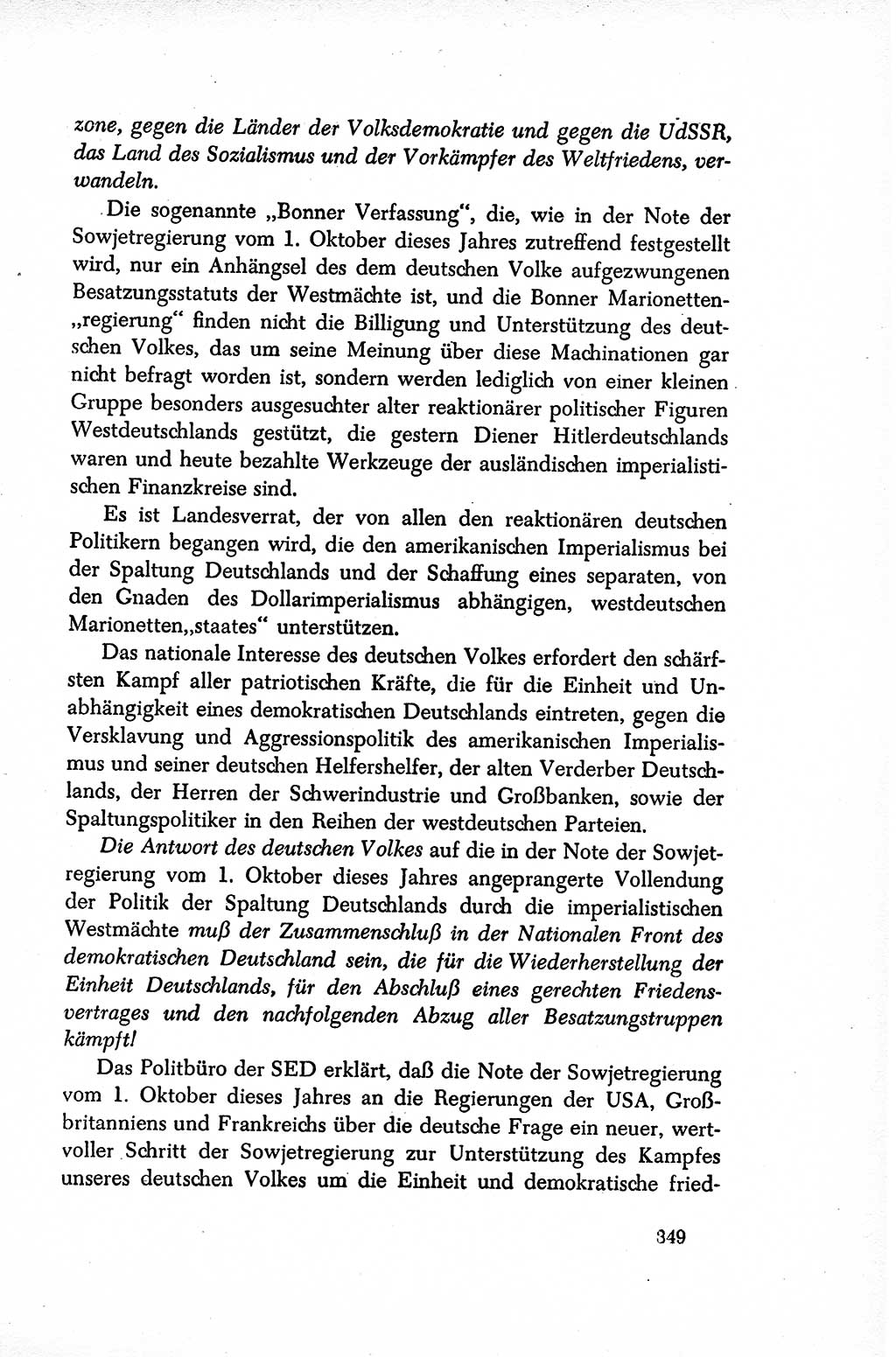 Dokumente der Sozialistischen Einheitspartei Deutschlands (SED) [Sowjetische Besatzungszone (SBZ) Deutschlands/Deutsche Demokratische Republik (DDR)] 1948-1950, Seite 349 (Dok. SED SBZ Dtl. DDR 1948-1950, S. 349)