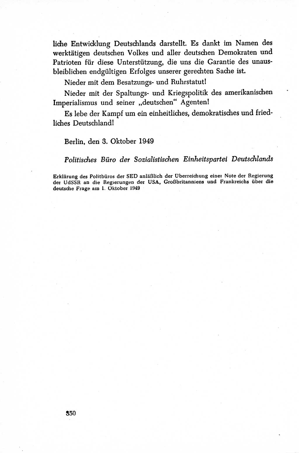 Dokumente der Sozialistischen Einheitspartei Deutschlands (SED) [Sowjetische Besatzungszone (SBZ) Deutschlands/Deutsche Demokratische Republik (DDR)] 1948-1950, Seite 350 (Dok. SED SBZ Dtl. DDR 1948-1950, S. 350)