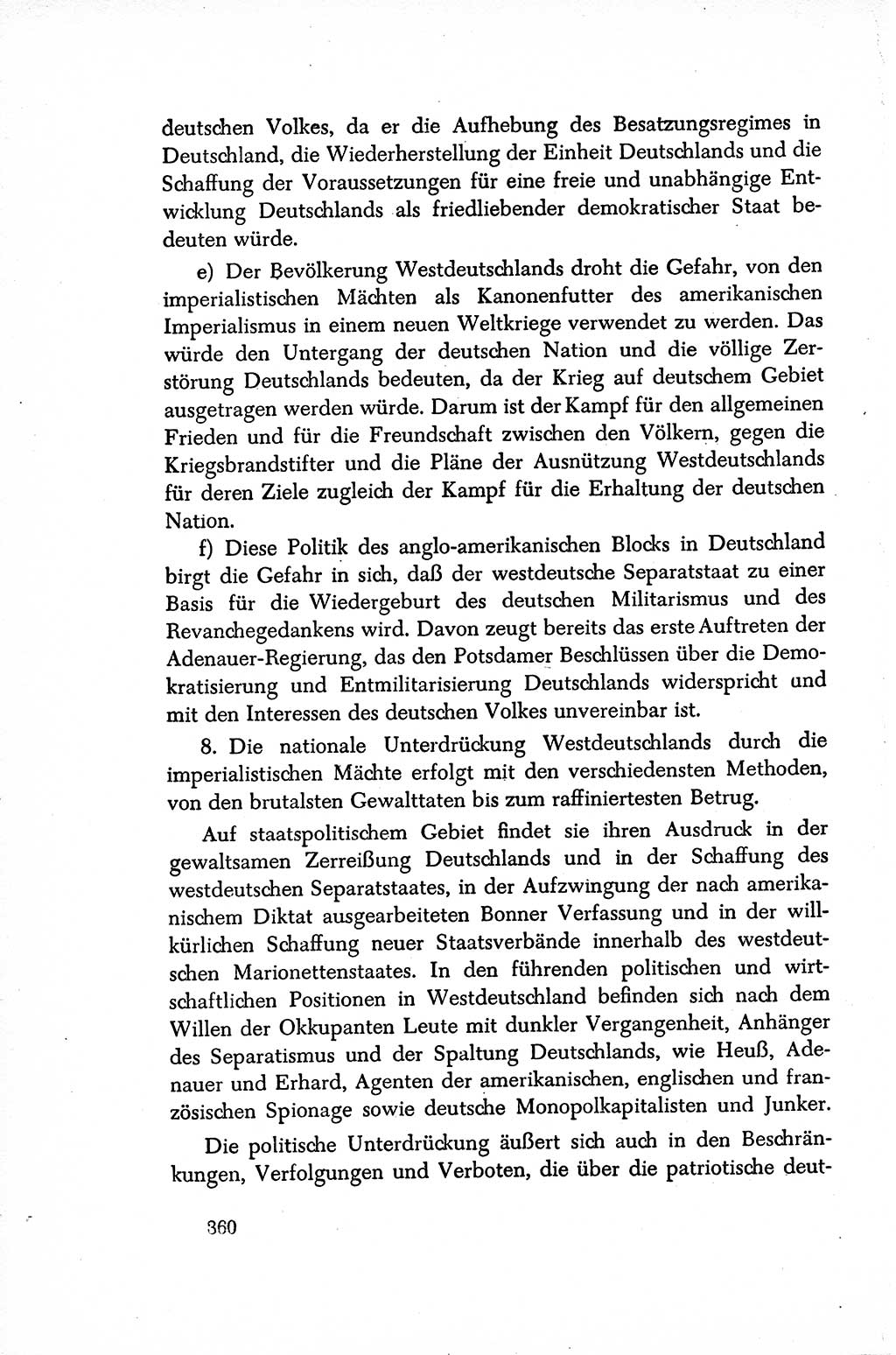 Dokumente der Sozialistischen Einheitspartei Deutschlands (SED) [Sowjetische Besatzungszone (SBZ) Deutschlands/Deutsche Demokratische Republik (DDR)] 1948-1950, Seite 360 (Dok. SED SBZ Dtl. DDR 1948-1950, S. 360)