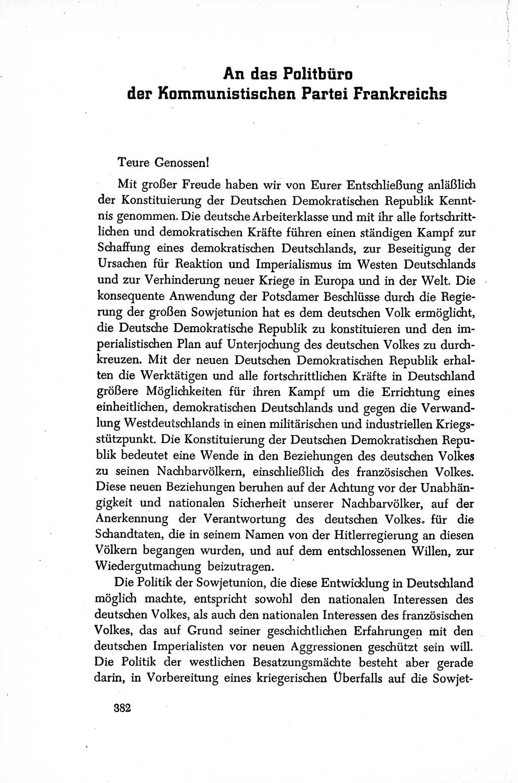 Dokumente der Sozialistischen Einheitspartei Deutschlands (SED) [Sowjetische Besatzungszone (SBZ) Deutschlands/Deutsche Demokratische Republik (DDR)] 1948-1950, Seite 382 (Dok. SED SBZ Dtl. DDR 1948-1950, S. 382)