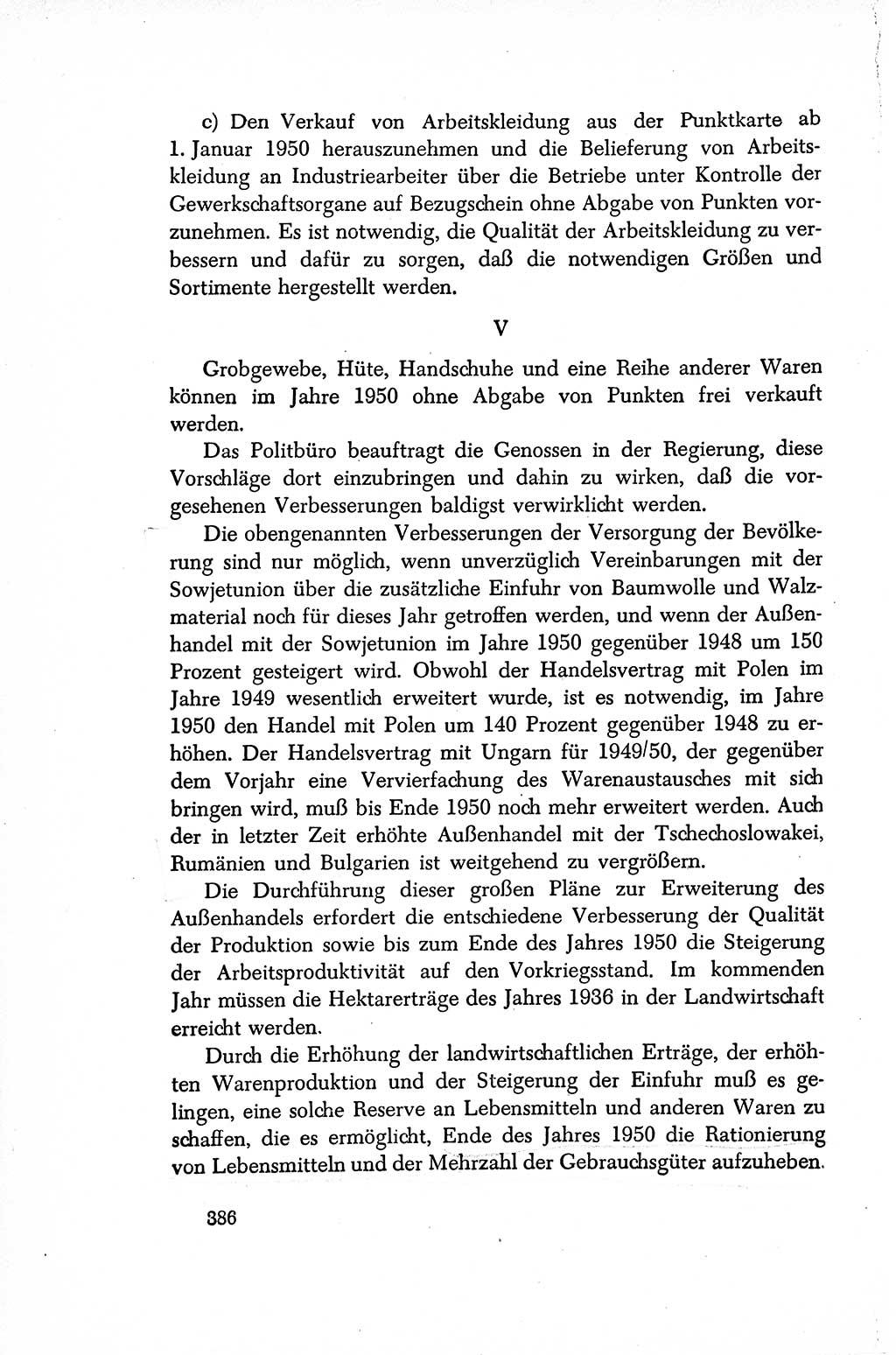 Dokumente der Sozialistischen Einheitspartei Deutschlands (SED) [Sowjetische Besatzungszone (SBZ) Deutschlands/Deutsche Demokratische Republik (DDR)] 1948-1950, Seite 386 (Dok. SED SBZ Dtl. DDR 1948-1950, S. 386)