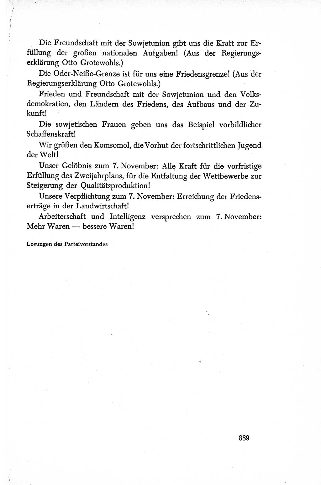 Dokumente der Sozialistischen Einheitspartei Deutschlands (SED) [Sowjetische Besatzungszone (SBZ) Deutschlands/Deutsche Demokratische Republik (DDR)] 1948-1950, Seite 389 (Dok. SED SBZ Dtl. DDR 1948-1950, S. 389)