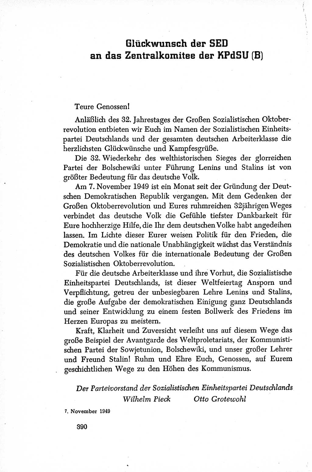 Dokumente der Sozialistischen Einheitspartei Deutschlands (SED) [Sowjetische Besatzungszone (SBZ) Deutschlands/Deutsche Demokratische Republik (DDR)] 1948-1950, Seite 390 (Dok. SED SBZ Dtl. DDR 1948-1950, S. 390)