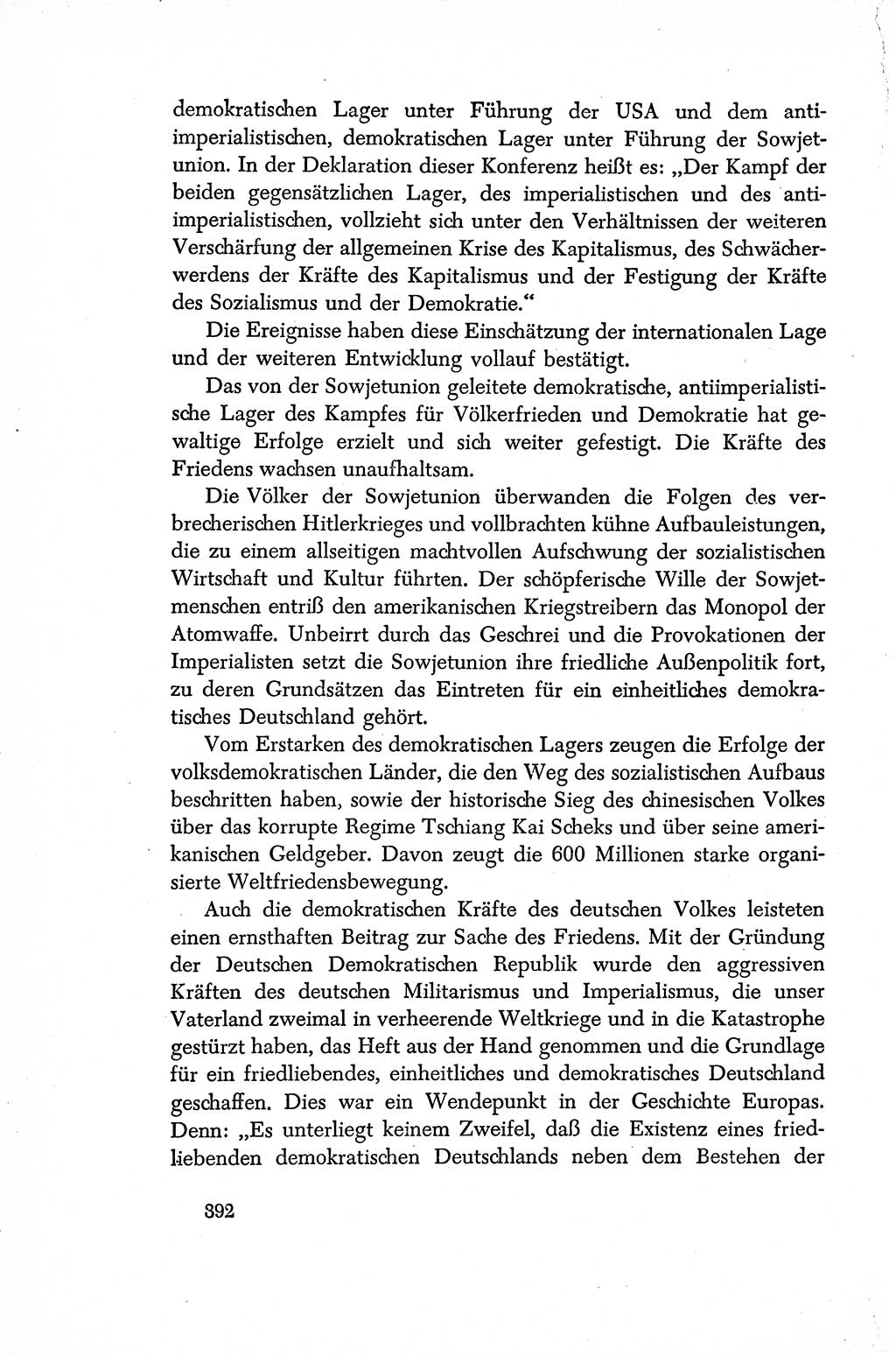 Dokumente der Sozialistischen Einheitspartei Deutschlands (SED) [Sowjetische Besatzungszone (SBZ) Deutschlands/Deutsche Demokratische Republik (DDR)] 1948-1950, Seite 392 (Dok. SED SBZ Dtl. DDR 1948-1950, S. 392)