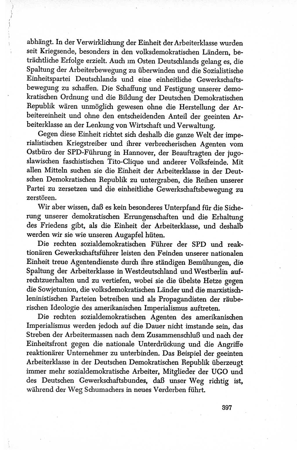 Dokumente der Sozialistischen Einheitspartei Deutschlands (SED) [Sowjetische Besatzungszone (SBZ) Deutschlands/Deutsche Demokratische Republik (DDR)] 1948-1950, Seite 397 (Dok. SED SBZ Dtl. DDR 1948-1950, S. 397)