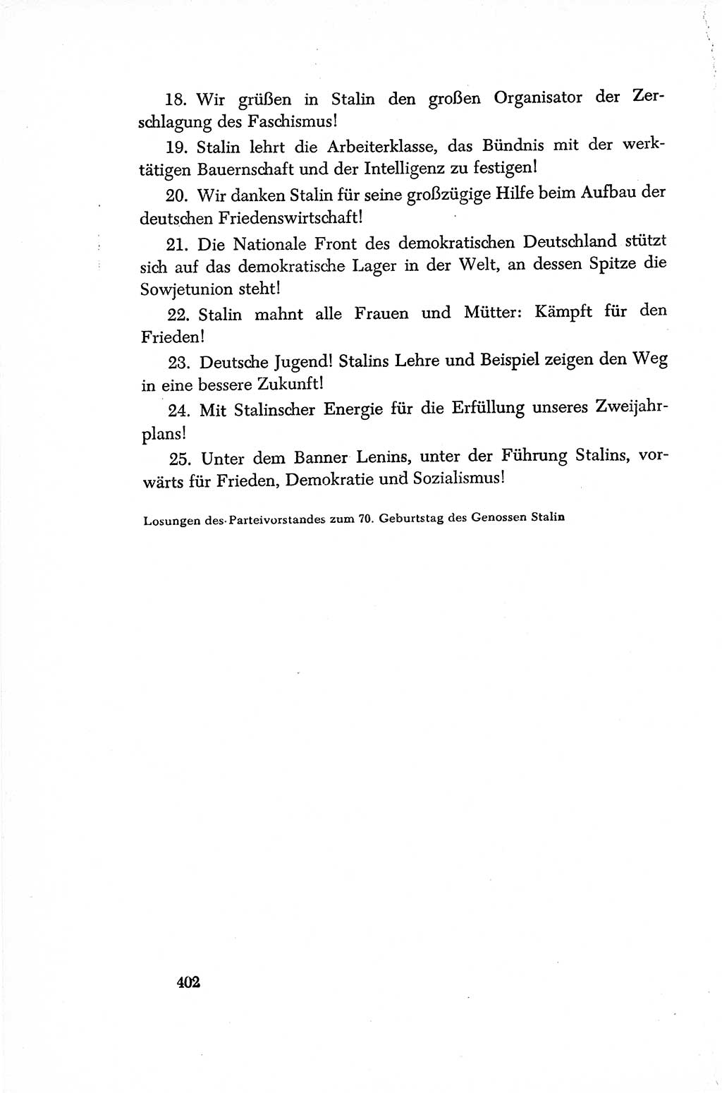 Dokumente der Sozialistischen Einheitspartei Deutschlands (SED) [Sowjetische Besatzungszone (SBZ) Deutschlands/Deutsche Demokratische Republik (DDR)] 1948-1950, Seite 402 (Dok. SED SBZ Dtl. DDR 1948-1950, S. 402)