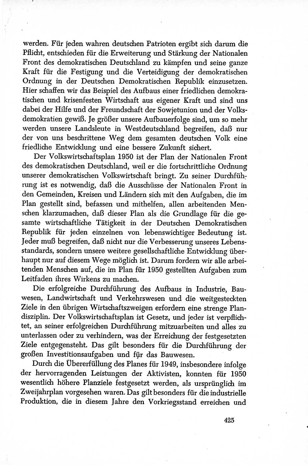 Dokumente der Sozialistischen Einheitspartei Deutschlands (SED) [Sowjetische Besatzungszone (SBZ) Deutschlands/Deutsche Demokratische Republik (DDR)] 1948-1950, Seite 425 (Dok. SED SBZ Dtl. DDR 1948-1950, S. 425)