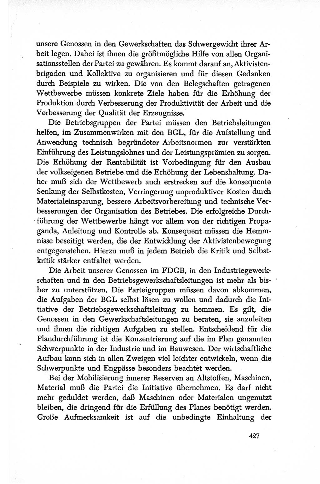 Dokumente der Sozialistischen Einheitspartei Deutschlands (SED) [Sowjetische Besatzungszone (SBZ) Deutschlands/Deutsche Demokratische Republik (DDR)] 1948-1950, Seite 427 (Dok. SED SBZ Dtl. DDR 1948-1950, S. 427)