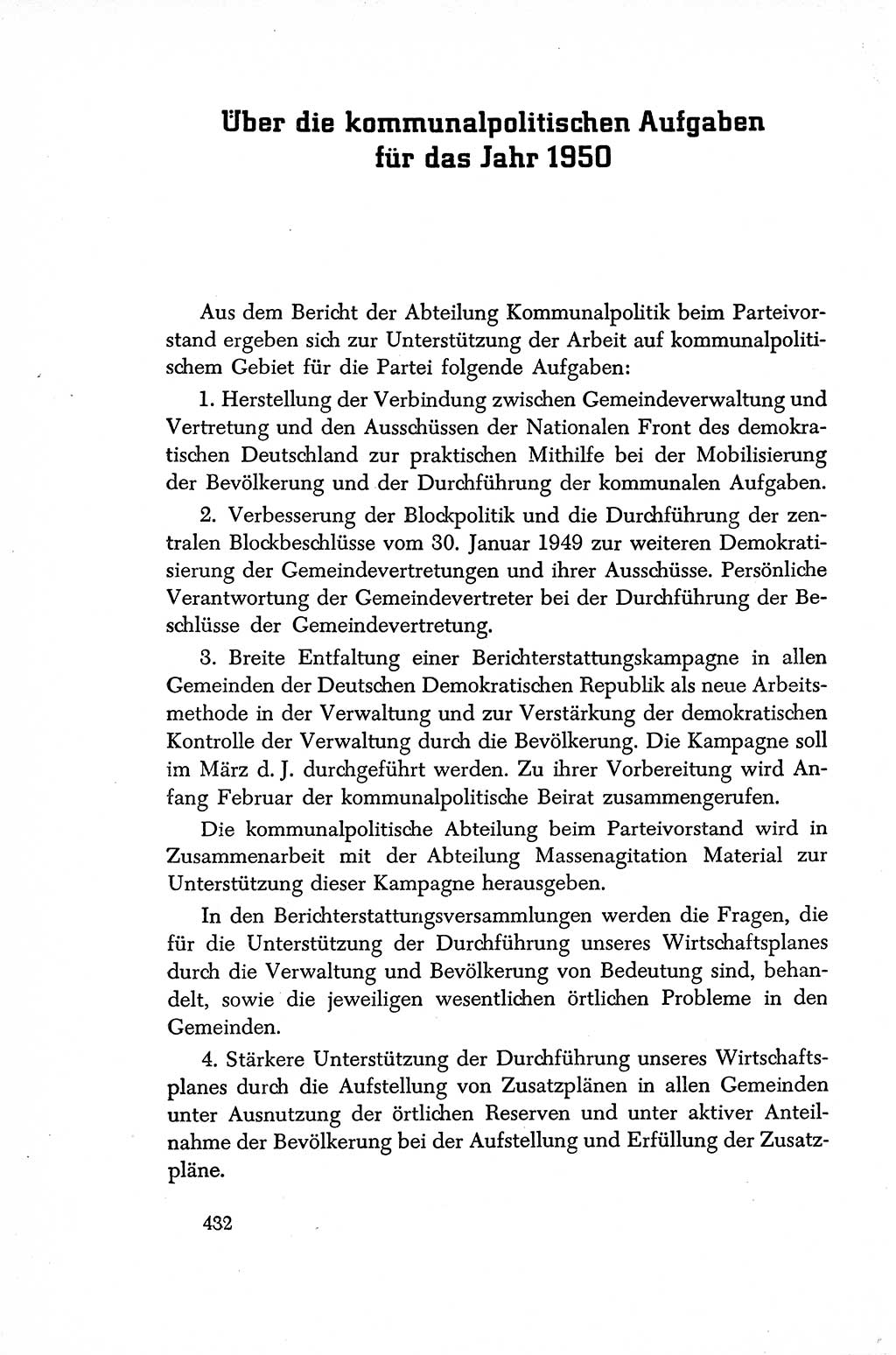 Dokumente der Sozialistischen Einheitspartei Deutschlands (SED) [Sowjetische Besatzungszone (SBZ) Deutschlands/Deutsche Demokratische Republik (DDR)] 1948-1950, Seite 432 (Dok. SED SBZ Dtl. DDR 1948-1950, S. 432)