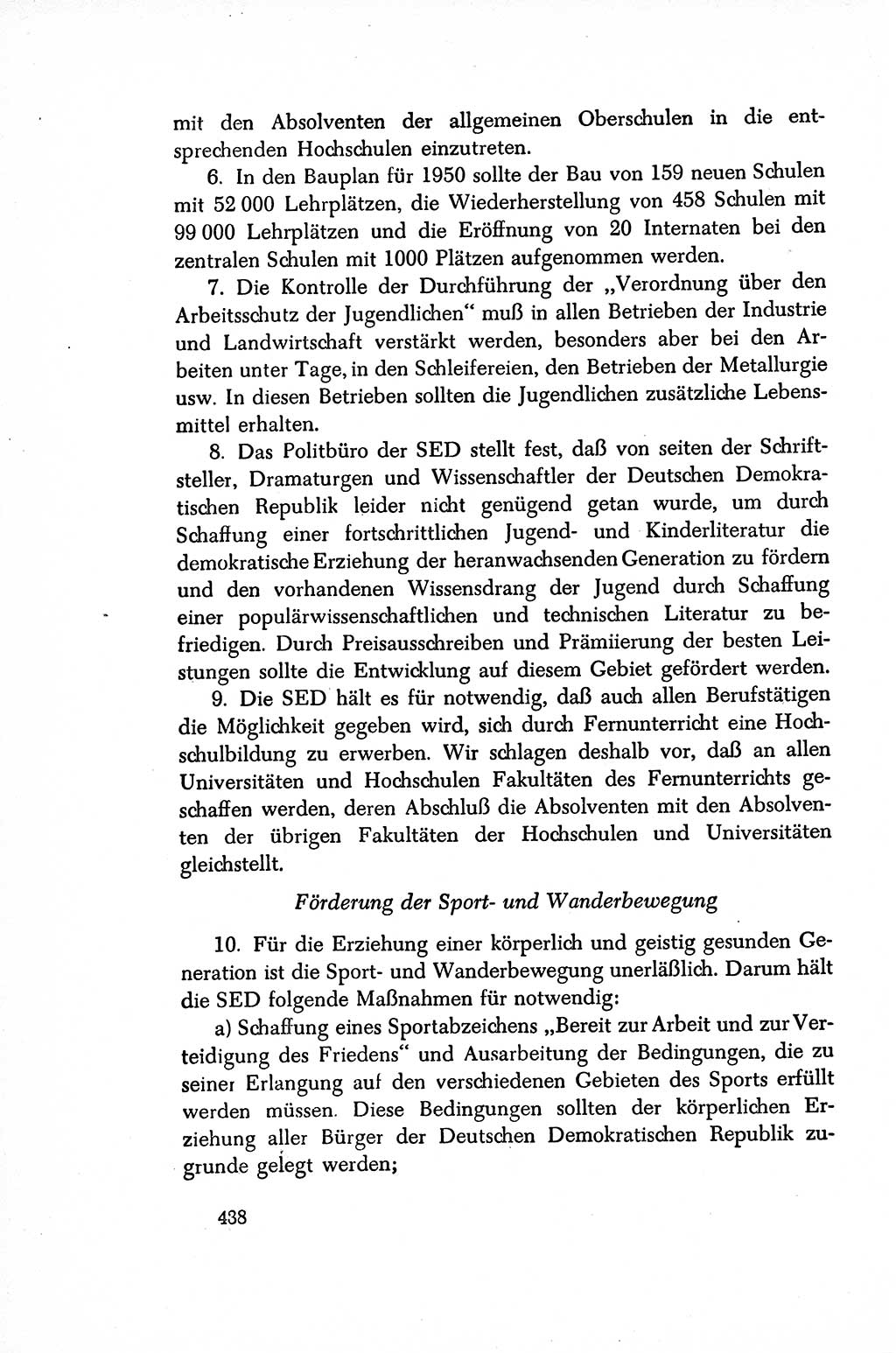 Dokumente der Sozialistischen Einheitspartei Deutschlands (SED) [Sowjetische Besatzungszone (SBZ) Deutschlands/Deutsche Demokratische Republik (DDR)] 1948-1950, Seite 438 (Dok. SED SBZ Dtl. DDR 1948-1950, S. 438)