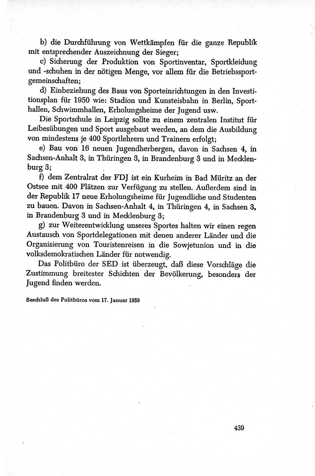 Dokumente der Sozialistischen Einheitspartei Deutschlands (SED) [Sowjetische Besatzungszone (SBZ) Deutschlands/Deutsche Demokratische Republik (DDR)] 1948-1950, Seite 439 (Dok. SED SBZ Dtl. DDR 1948-1950, S. 439)