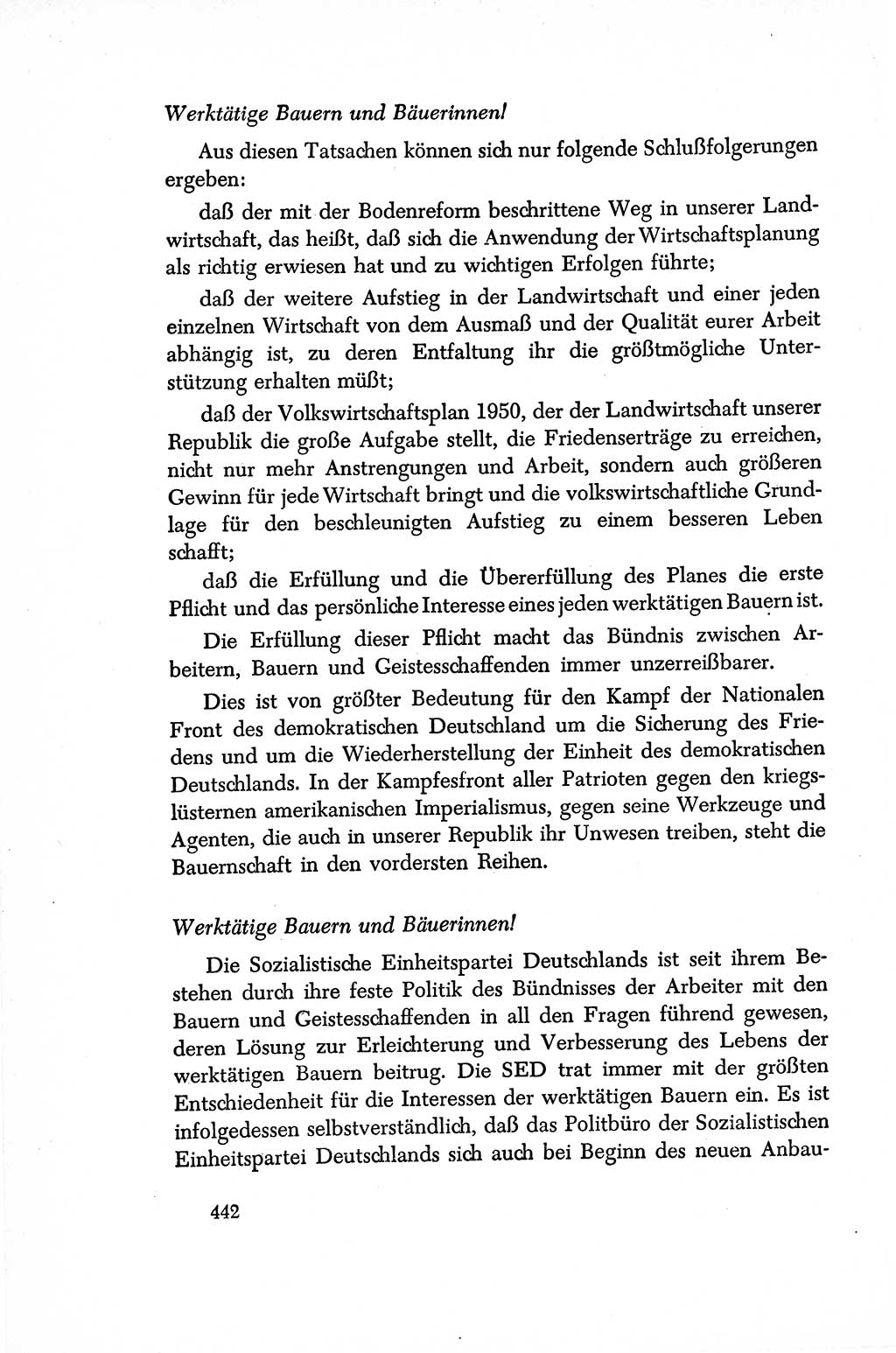 Dokumente der Sozialistischen Einheitspartei Deutschlands (SED) [Sowjetische Besatzungszone (SBZ) Deutschlands/Deutsche Demokratische Republik (DDR)] 1948-1950, Seite 442 (Dok. SED SBZ Dtl. DDR 1948-1950, S. 442)