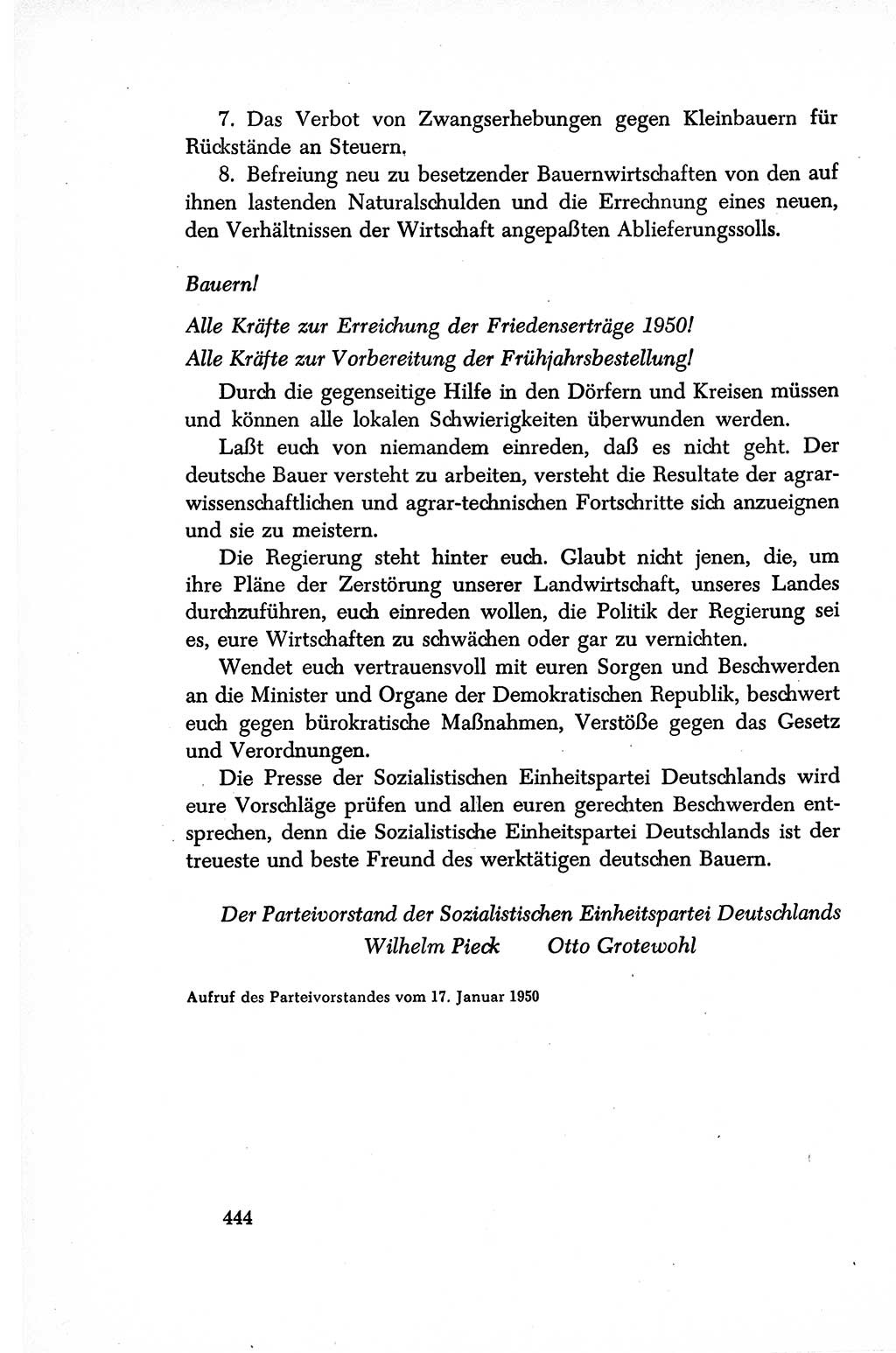 Dokumente der Sozialistischen Einheitspartei Deutschlands (SED) [Sowjetische Besatzungszone (SBZ) Deutschlands/Deutsche Demokratische Republik (DDR)] 1948-1950, Seite 444 (Dok. SED SBZ Dtl. DDR 1948-1950, S. 444)