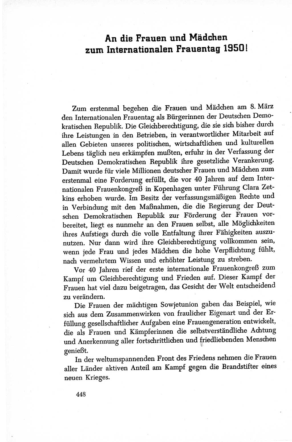 Dokumente der Sozialistischen Einheitspartei Deutschlands (SED) [Sowjetische Besatzungszone (SBZ) Deutschlands/Deutsche Demokratische Republik (DDR)] 1948-1950, Seite 448 (Dok. SED SBZ Dtl. DDR 1948-1950, S. 448)