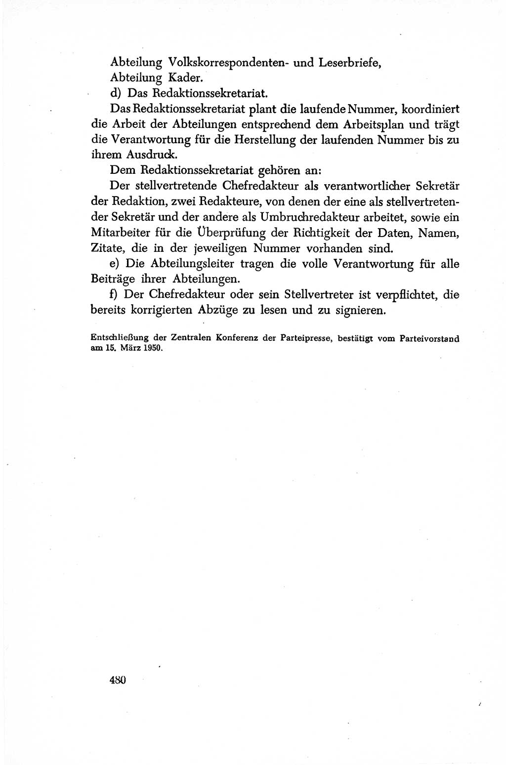 Dokumente der Sozialistischen Einheitspartei Deutschlands (SED) [Sowjetische Besatzungszone (SBZ) Deutschlands/Deutsche Demokratische Republik (DDR)] 1948-1950, Seite 480 (Dok. SED SBZ Dtl. DDR 1948-1950, S. 480)