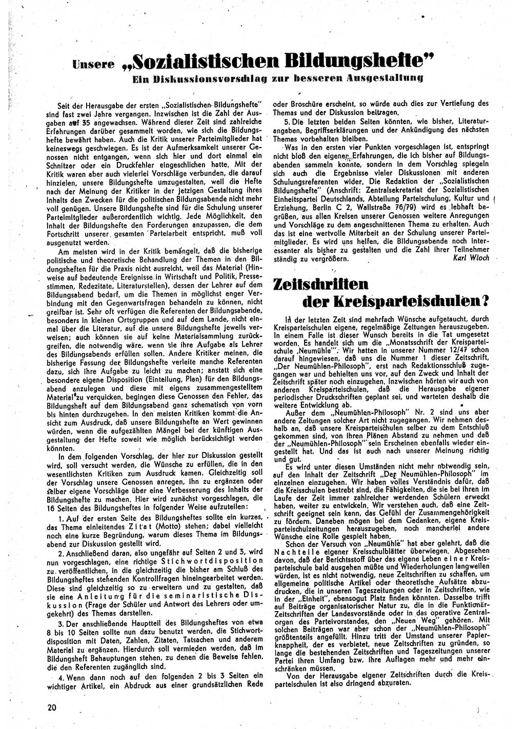 Neuer Weg (NW), Monatsschrift für aktuelle Fragen der Arbeiterbewegung [Parteivorstand (PV) Sozialistische Einheitspartei Deutschlands (SED)] 3. Jahrgang [Sowjetische Besatzungszone (SBZ) Deutschlands] 1948, Heft 3/20 (NW PV SED SBZ Dtl. 1948, H. 3/20)