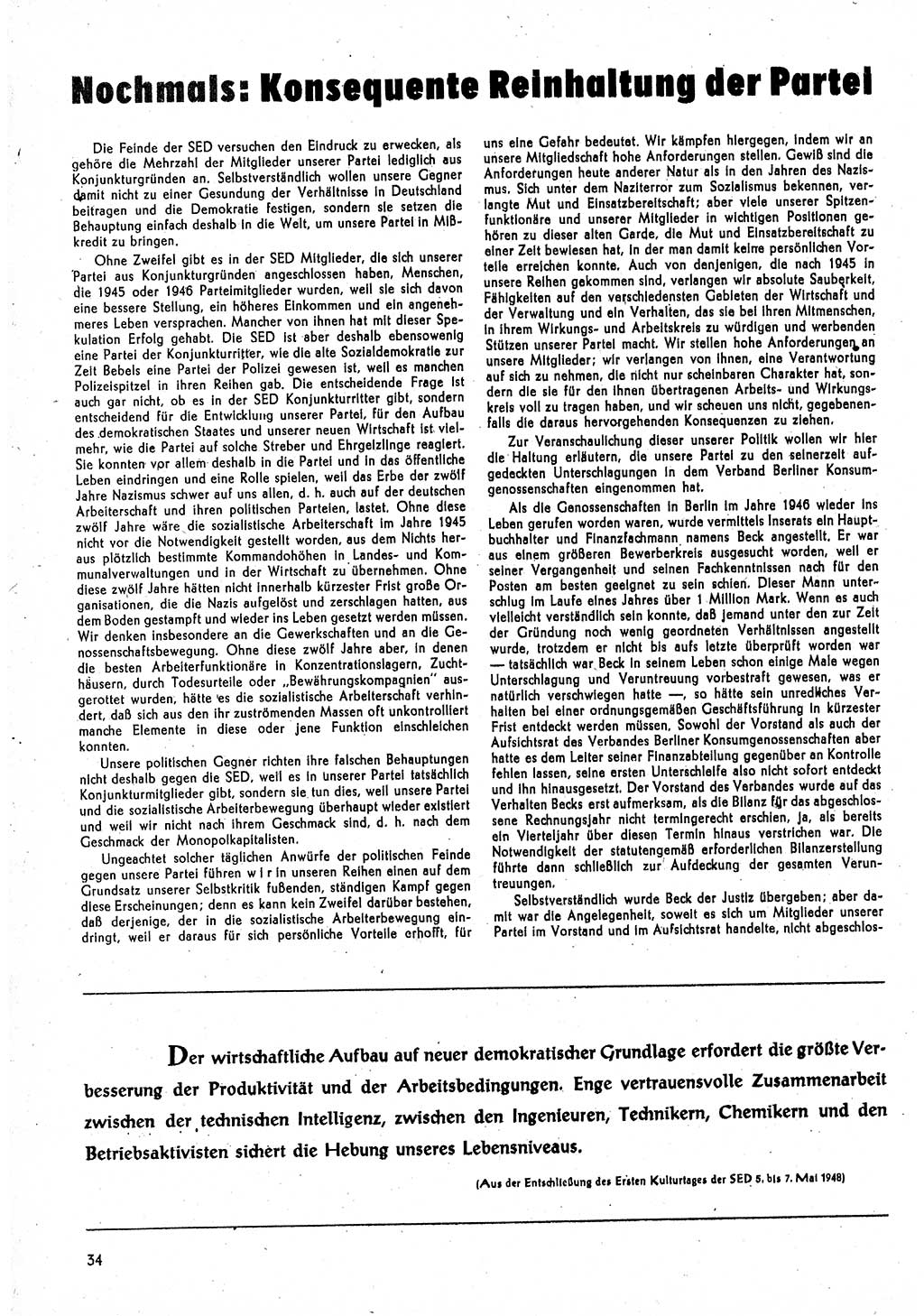 Neuer Weg (NW), Monatsschrift für aktuelle Fragen der Arbeiterbewegung [Parteivorstand (PV) Sozialistische Einheitspartei Deutschlands (SED)] 3. Jahrgang [Sowjetische Besatzungszone (SBZ) Deutschlands] 1948, Heft 5/34 (NW PV SED SBZ Dtl. 1948, H. 5/34)