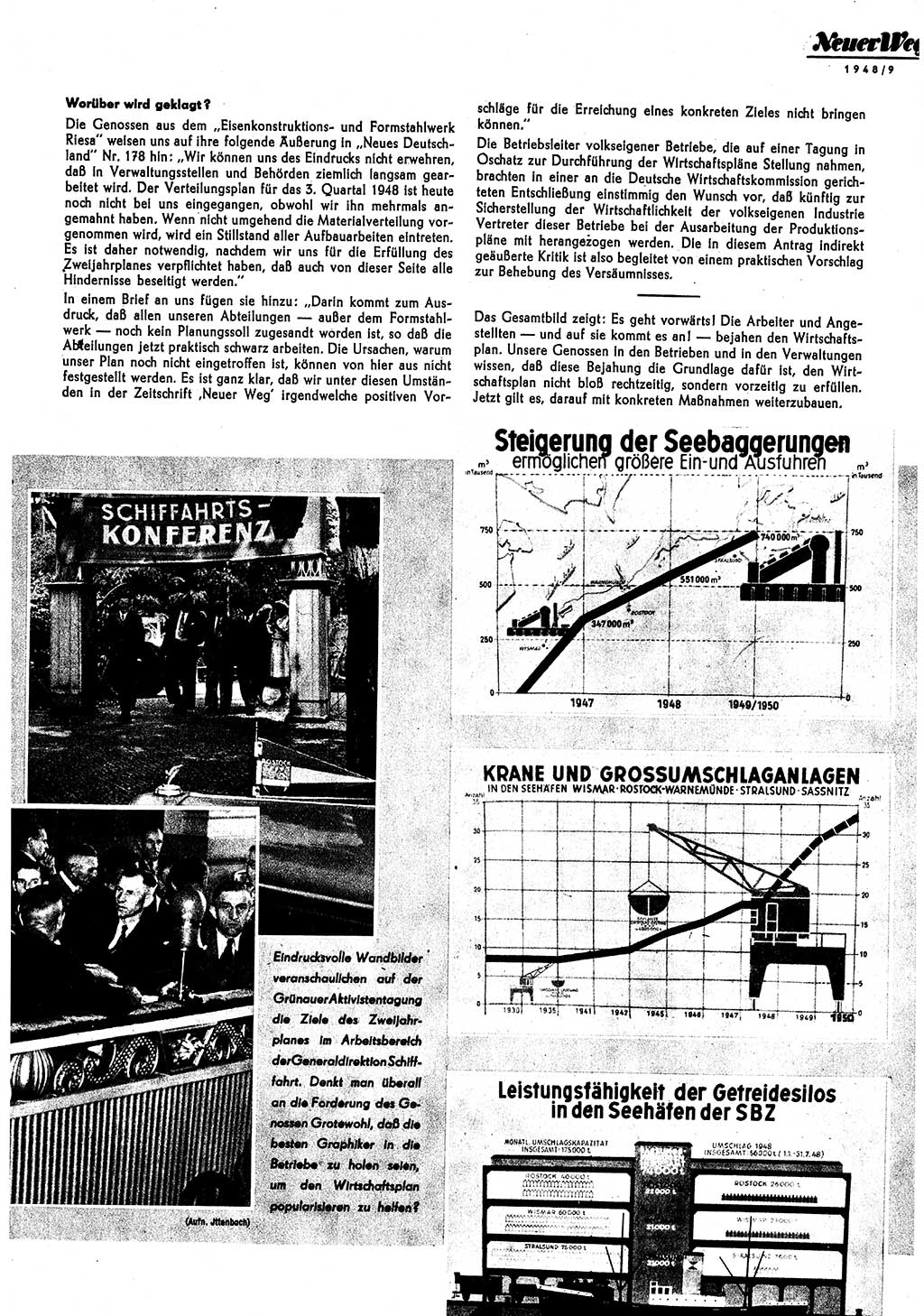Neuer Weg (NW), Monatsschrift für aktuelle Fragen der Arbeiterbewegung [Parteivorstand (PV) Sozialistische Einheitspartei Deutschlands (SED)] 3. Jahrgang [Sowjetische Besatzungszone (SBZ) Deutschlands] 1948, Heft 9/9 (NW PV SED SBZ Dtl. 1948, H. 9/9)