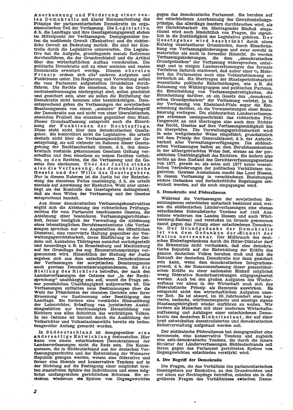 Neue Justiz (NJ), Zeitschrift für Recht und Rechtswissenschaft [Sowjetische Besatzungszone (SBZ) Deutschland], 2. Jahrgang 1948, Seite 2 (NJ SBZ Dtl. 1948, S. 2)
