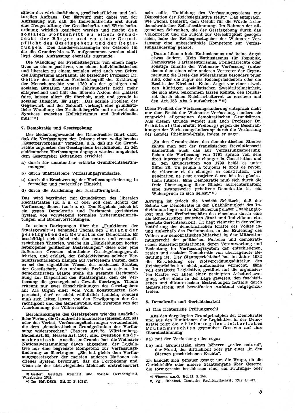 Neue Justiz (NJ), Zeitschrift für Recht und Rechtswissenschaft [Sowjetische Besatzungszone (SBZ) Deutschland], 2. Jahrgang 1948, Seite 5 (NJ SBZ Dtl. 1948, S. 5)