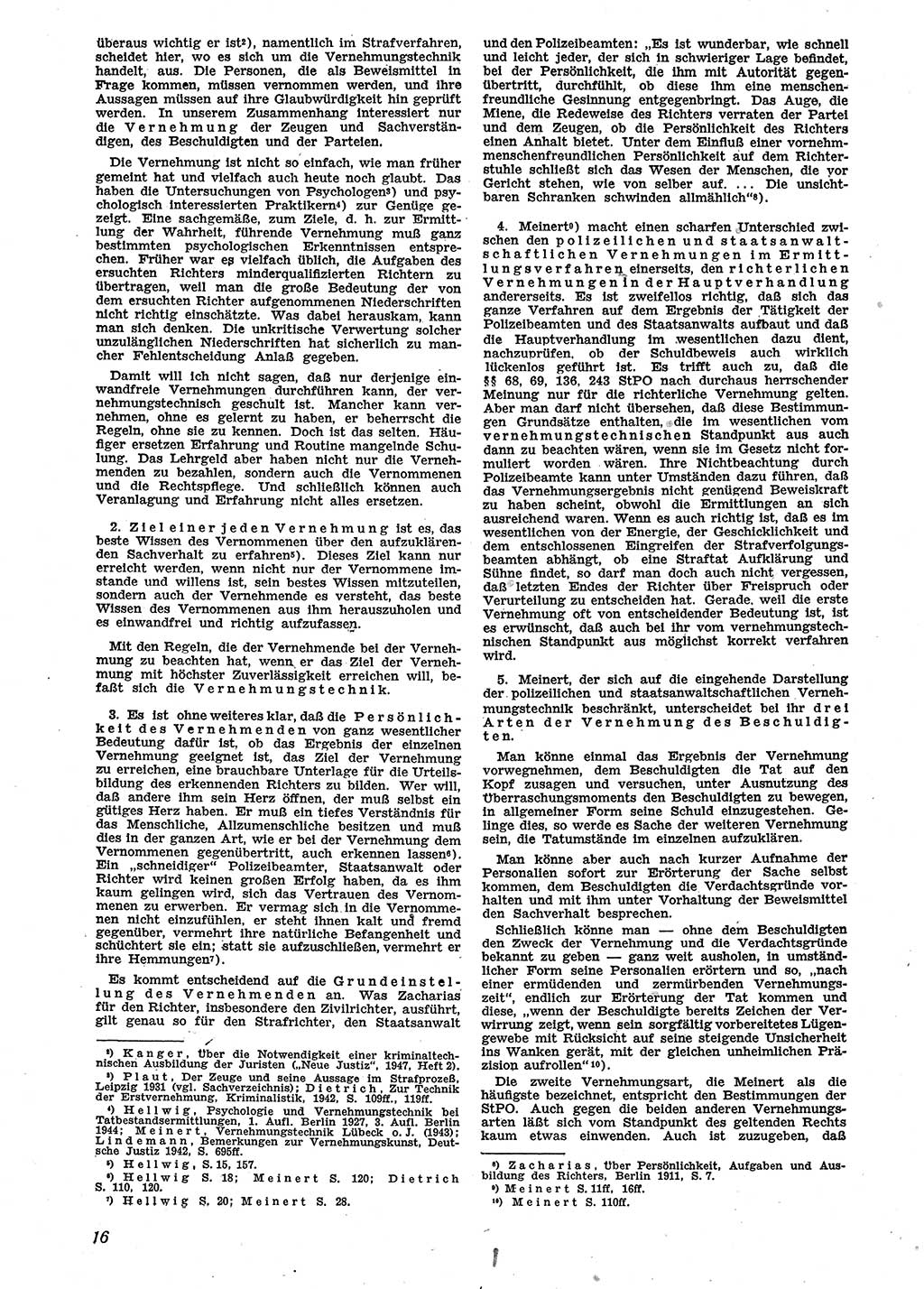 Neue Justiz (NJ), Zeitschrift für Recht und Rechtswissenschaft [Sowjetische Besatzungszone (SBZ) Deutschland], 2. Jahrgang 1948, Seite 16 (NJ SBZ Dtl. 1948, S. 16)