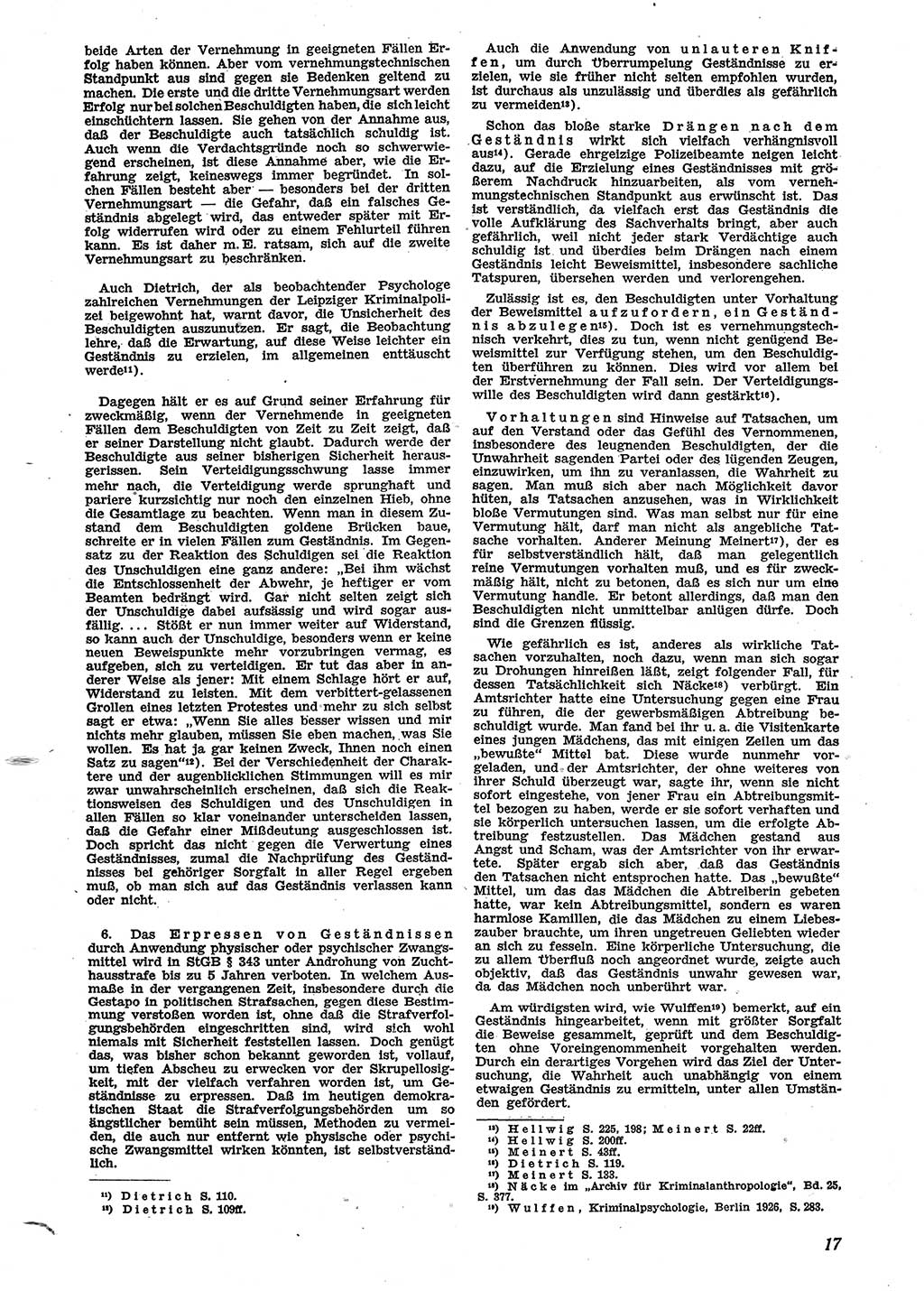 Neue Justiz (NJ), Zeitschrift für Recht und Rechtswissenschaft [Sowjetische Besatzungszone (SBZ) Deutschland], 2. Jahrgang 1948, Seite 17 (NJ SBZ Dtl. 1948, S. 17)