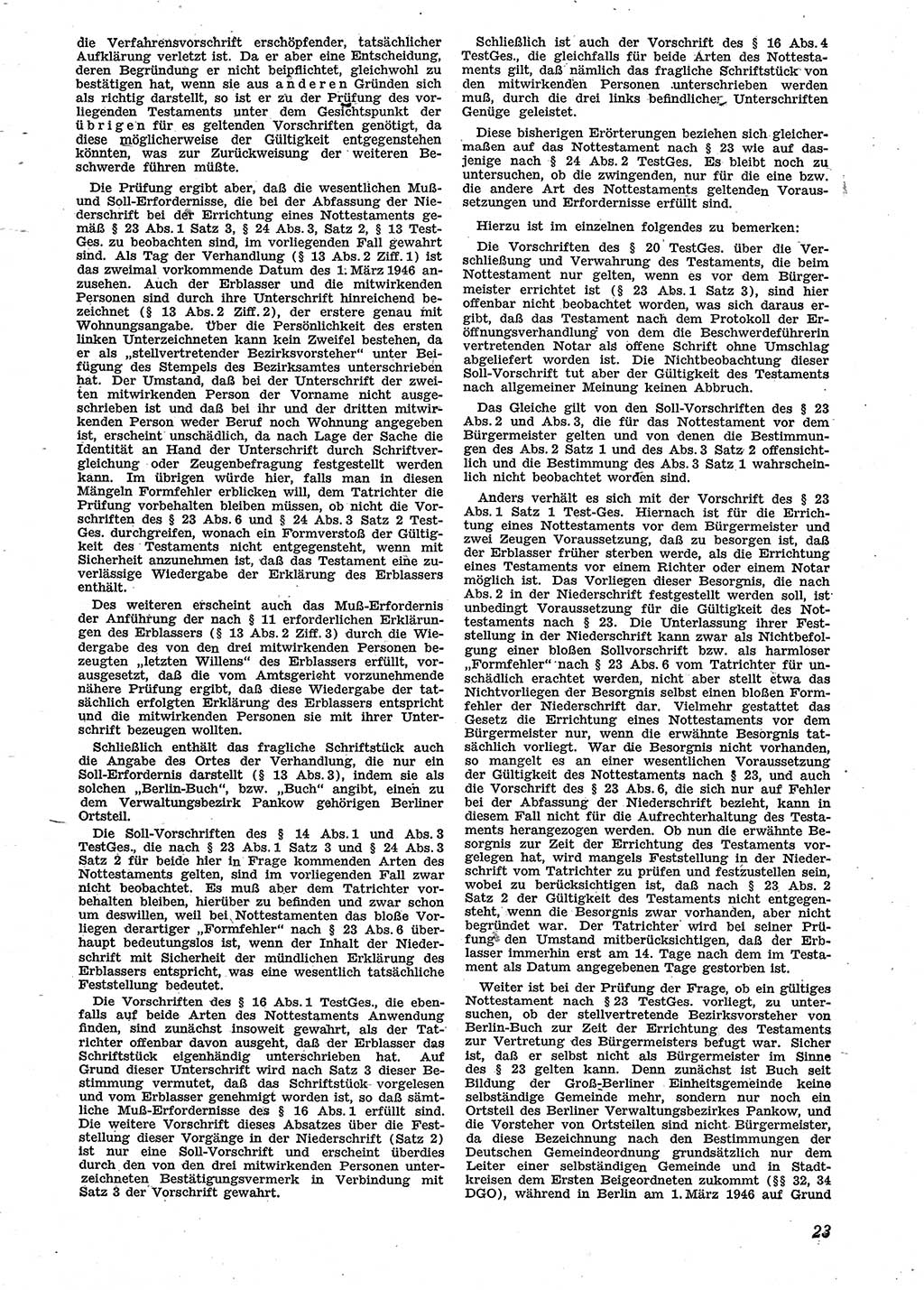 Neue Justiz (NJ), Zeitschrift für Recht und Rechtswissenschaft [Sowjetische Besatzungszone (SBZ) Deutschland], 2. Jahrgang 1948, Seite 23 (NJ SBZ Dtl. 1948, S. 23)
